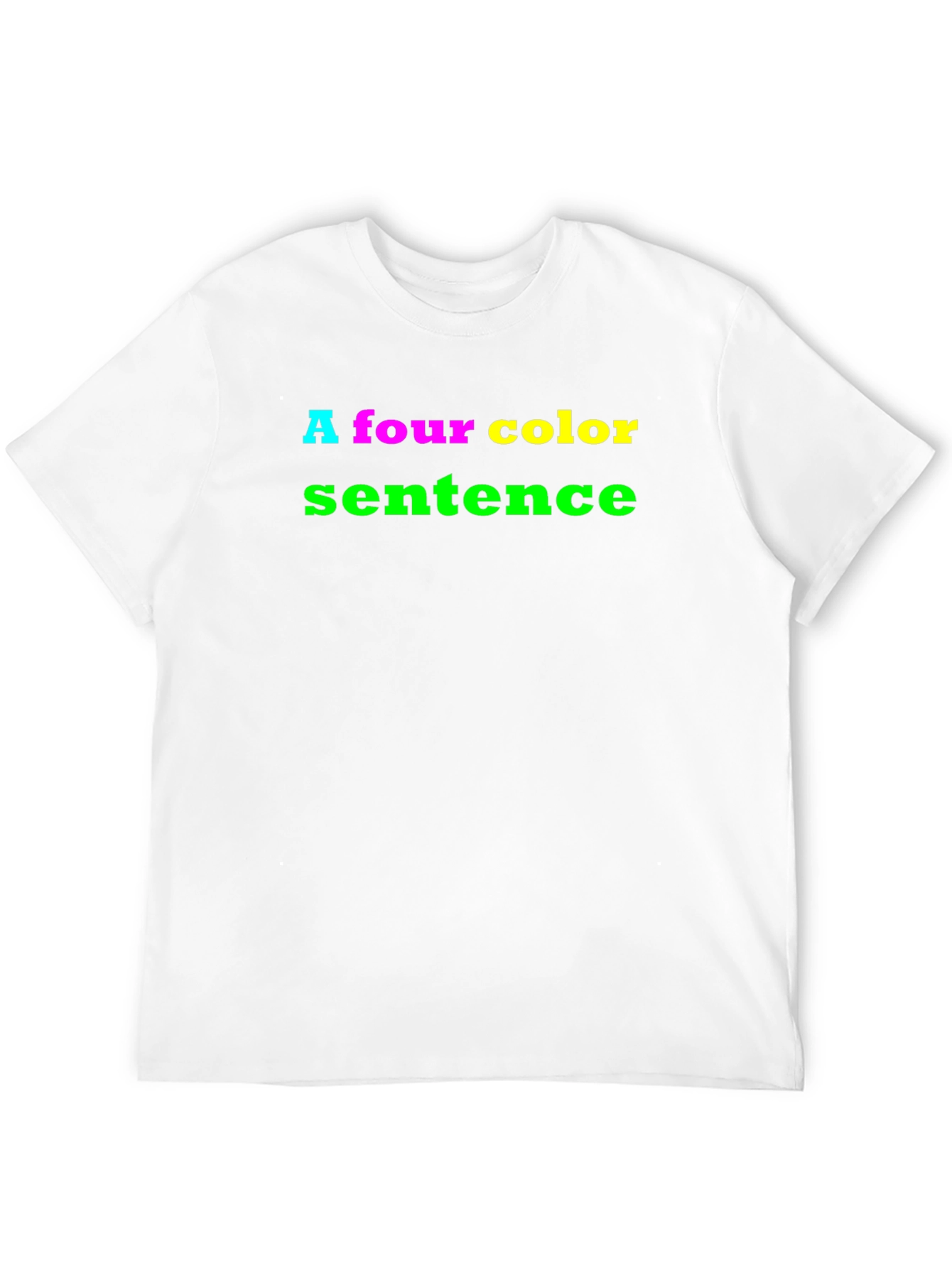 Black Four Color Sentence Graphic Tee - Black Cotton T-Shirt view 12