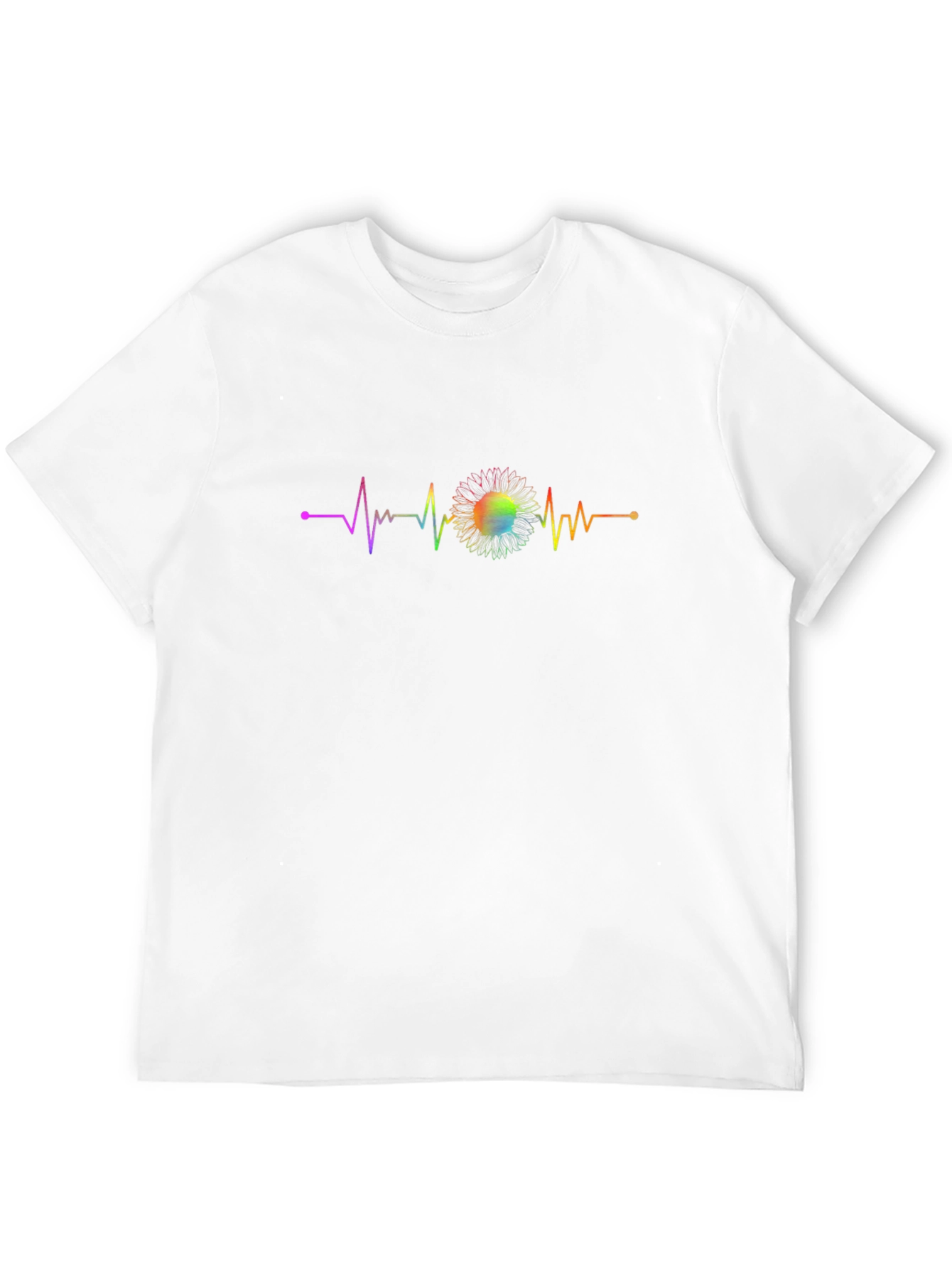 Black Sunflower Heartbeat Graphic Tee - Black view 12