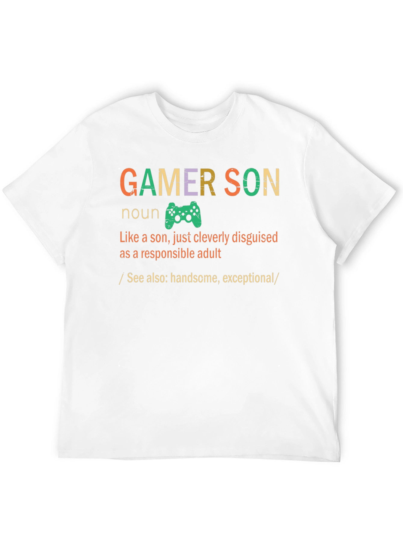 Black Gamer Son Funny Graphic T-Shirt view 12