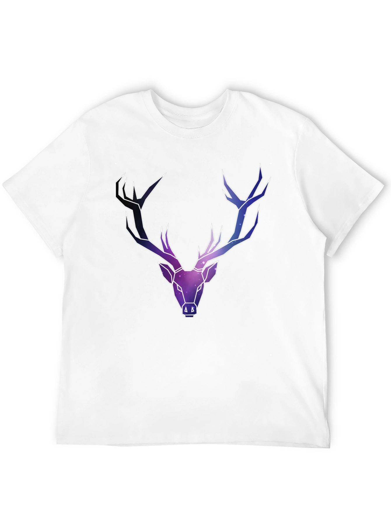 Black Galaxy Deer Graphic Tee - Men's Black T-Shirt view 12