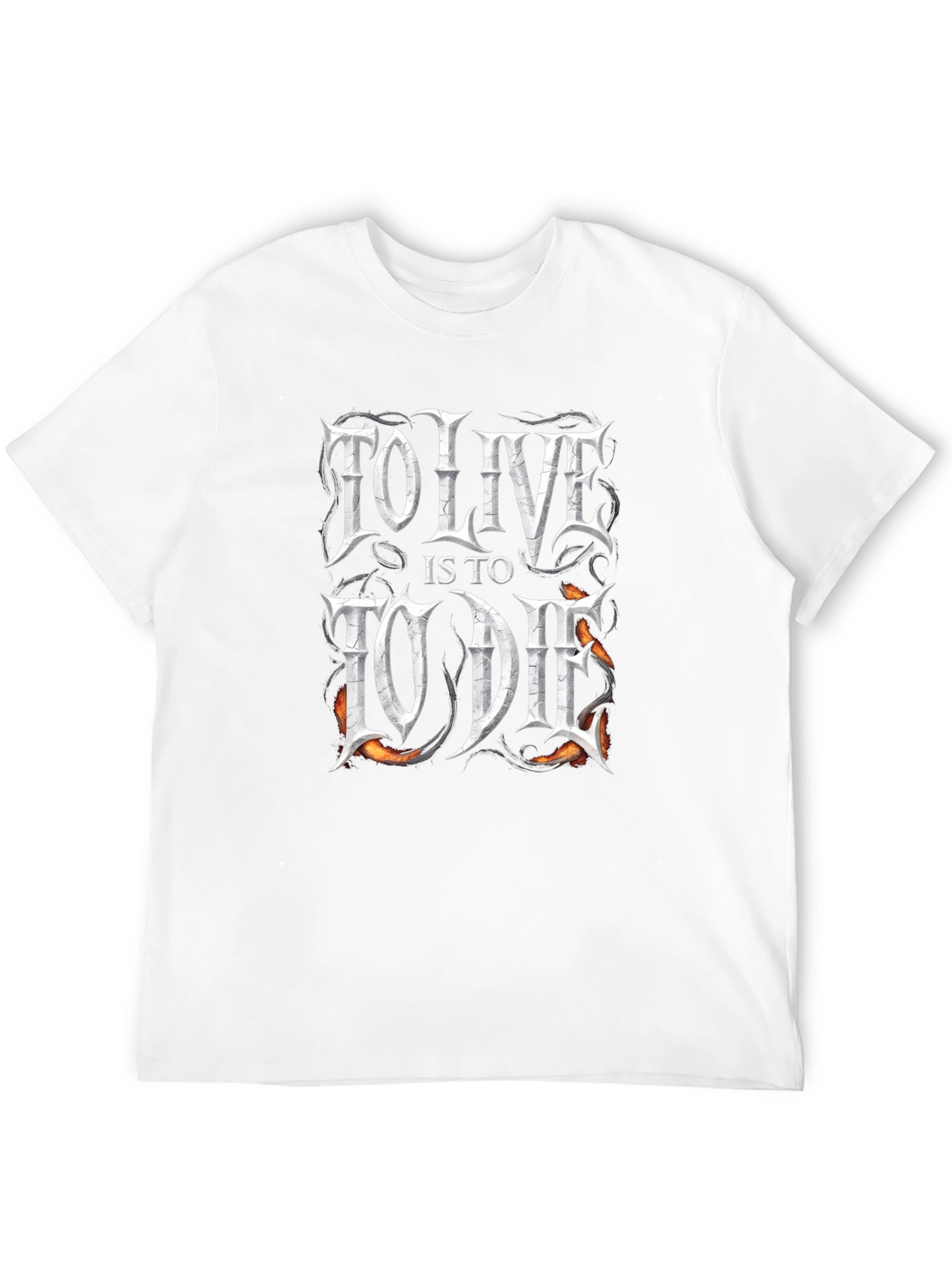 Black To Live is To Die Graphic Print Black T-Shirt view 12