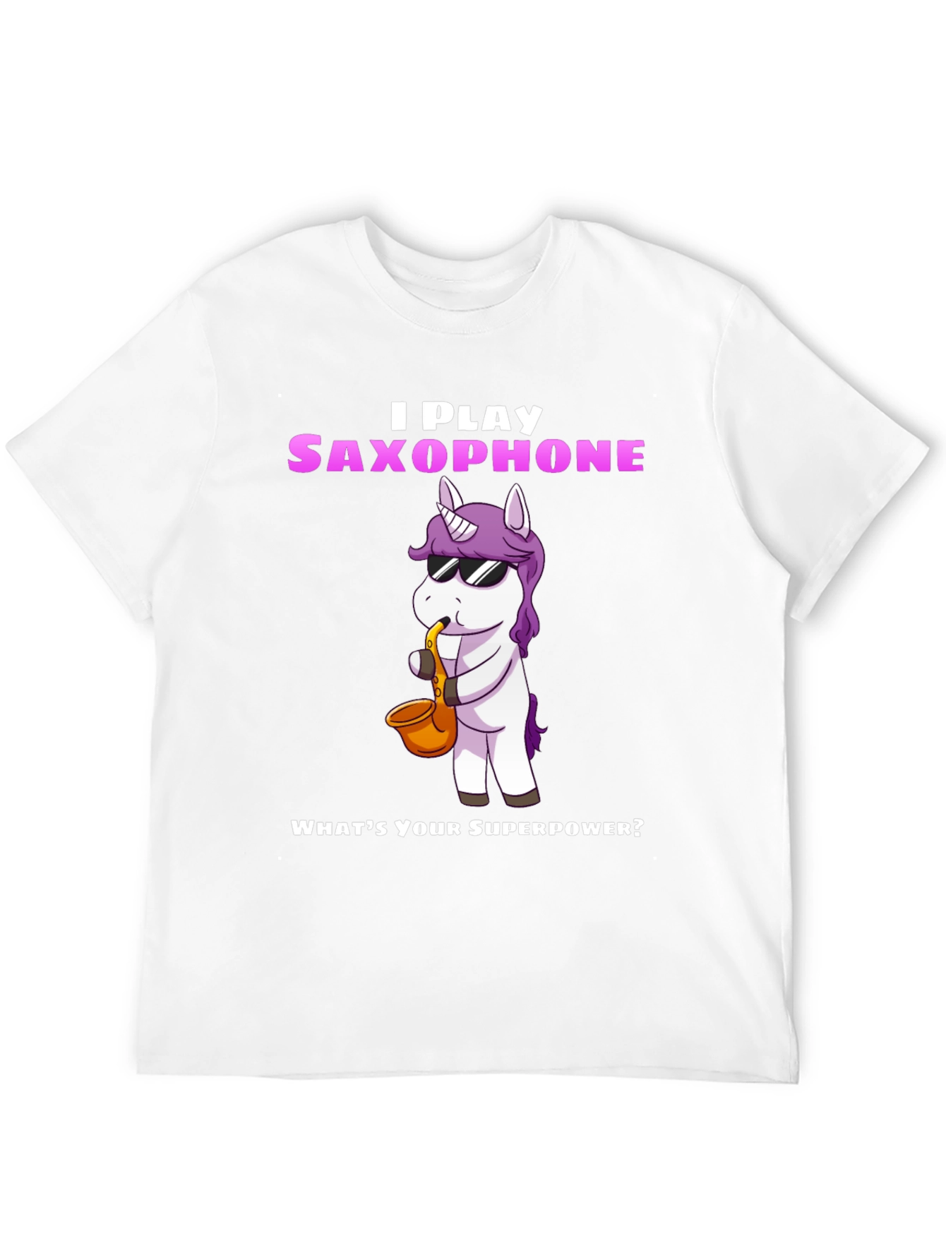 Black Saxophone Playing Unicorn Graphic Tee view 12