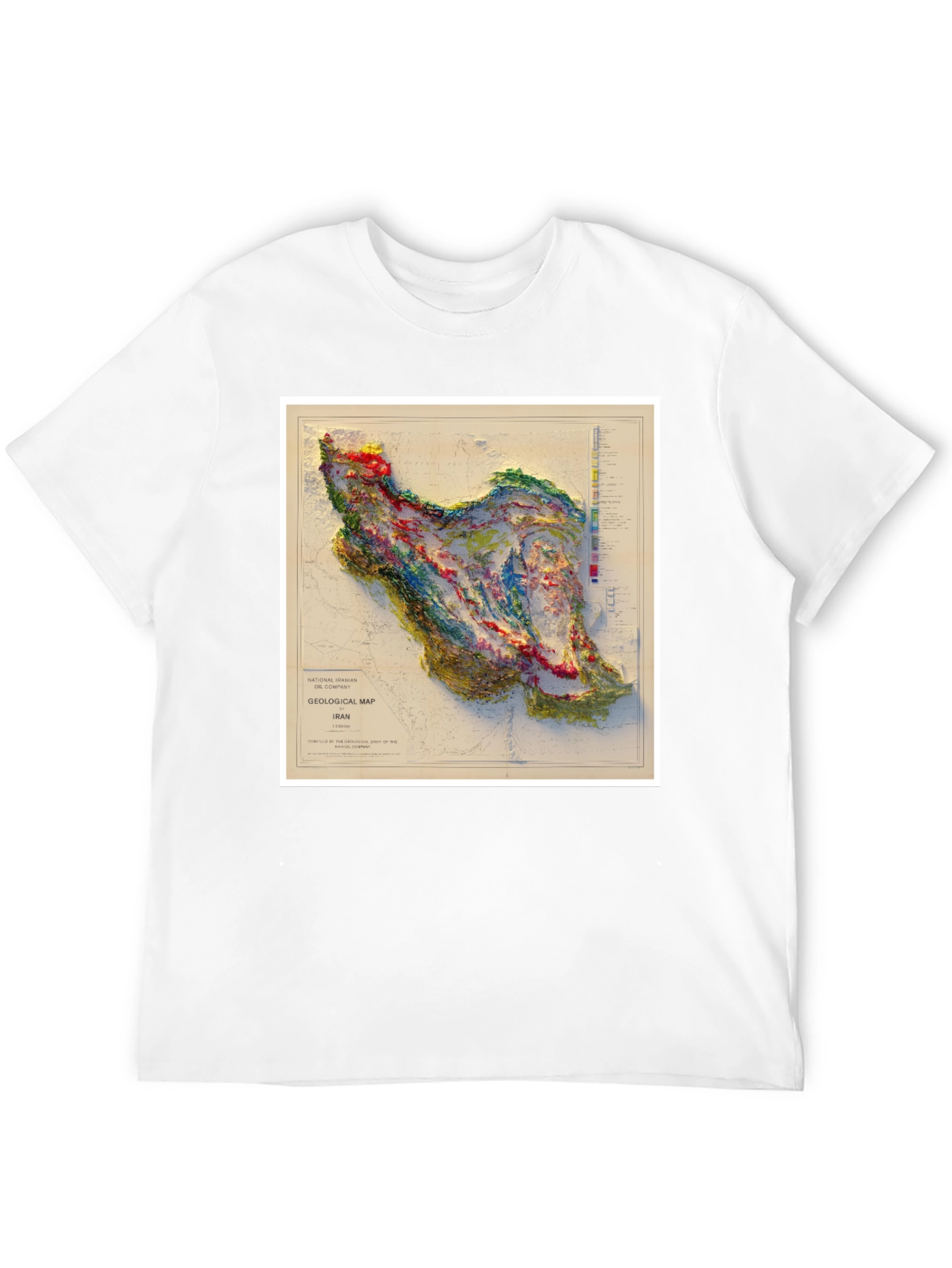 Black Iran Geological Map Graphic T-Shirt view 12