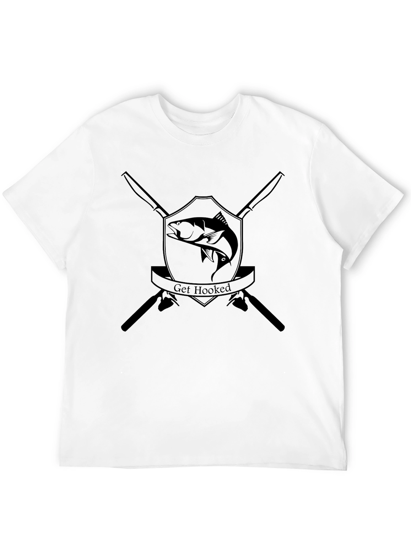 Black Get Hooked Fishing T-Shirt view 12