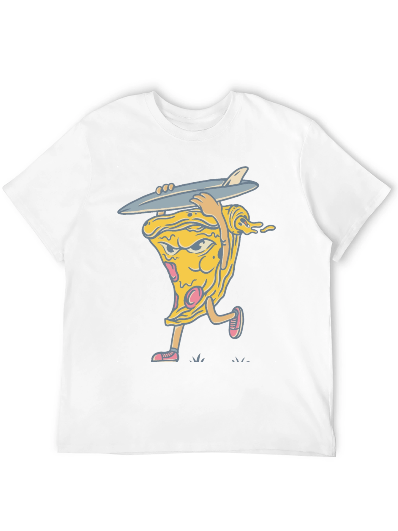 Black Pizza Surfer Graphic Tee - Cool Casual Wear view 12