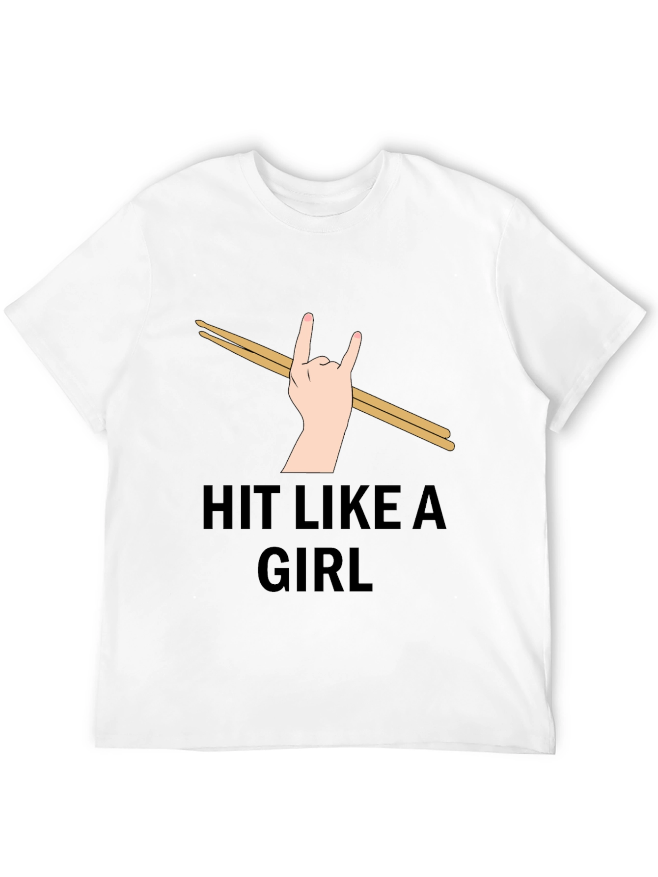 Black Hit Like a Girl Drummer T-Shirt view 12