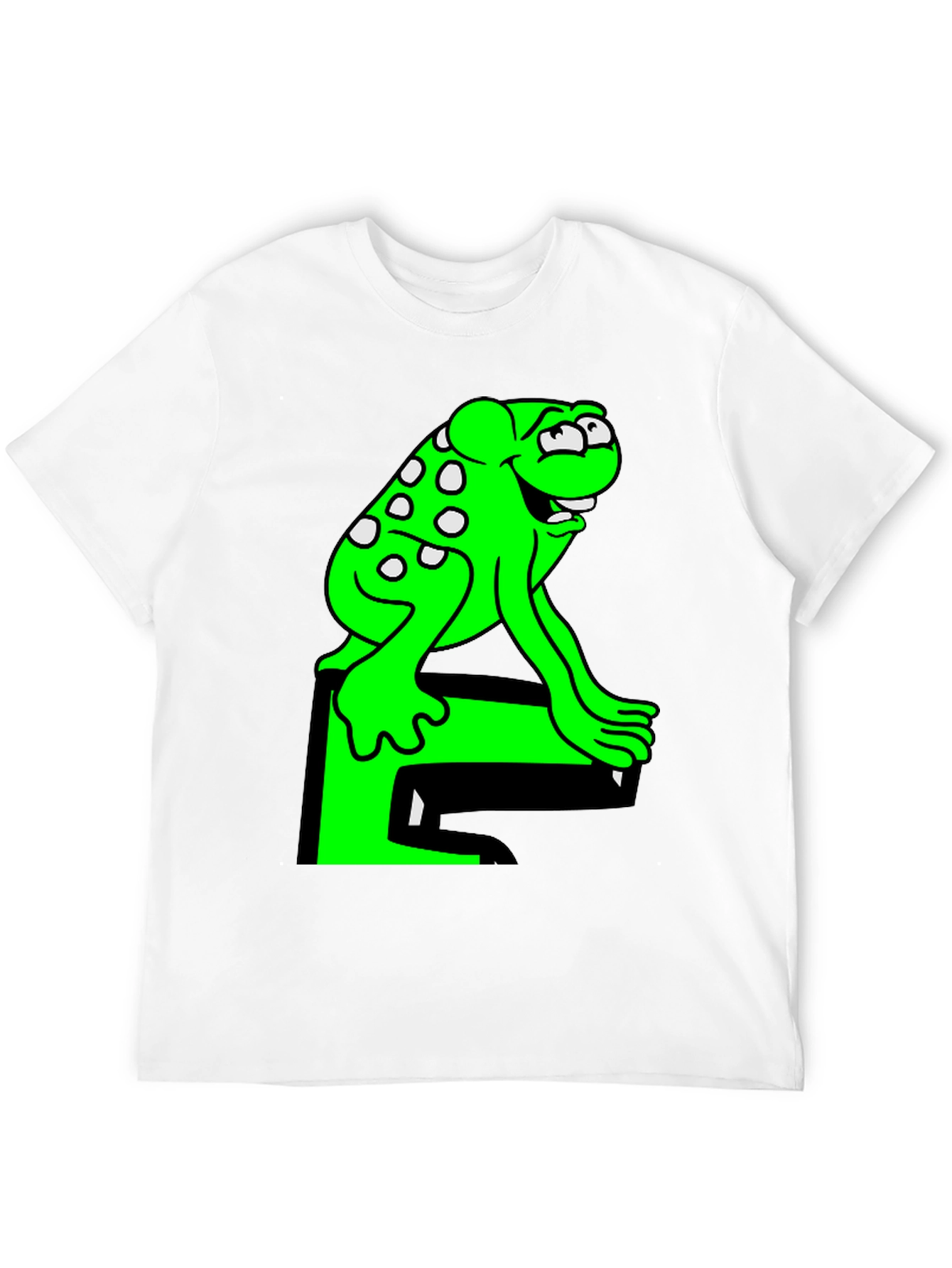 Black Fun Frog Graphic Tee - Black Cotton T-Shirt view 12