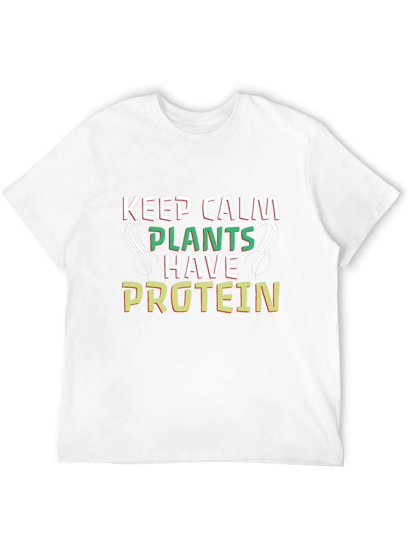 Keep Calm Plants Have Protein Black Tee - 12