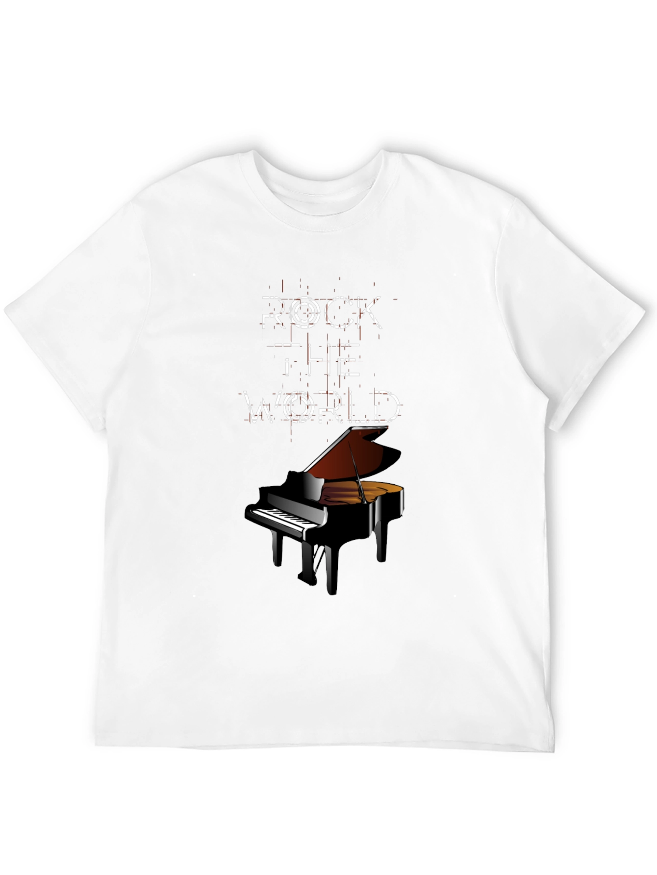Black Rock the World Piano Graphic Tee - Black view 12