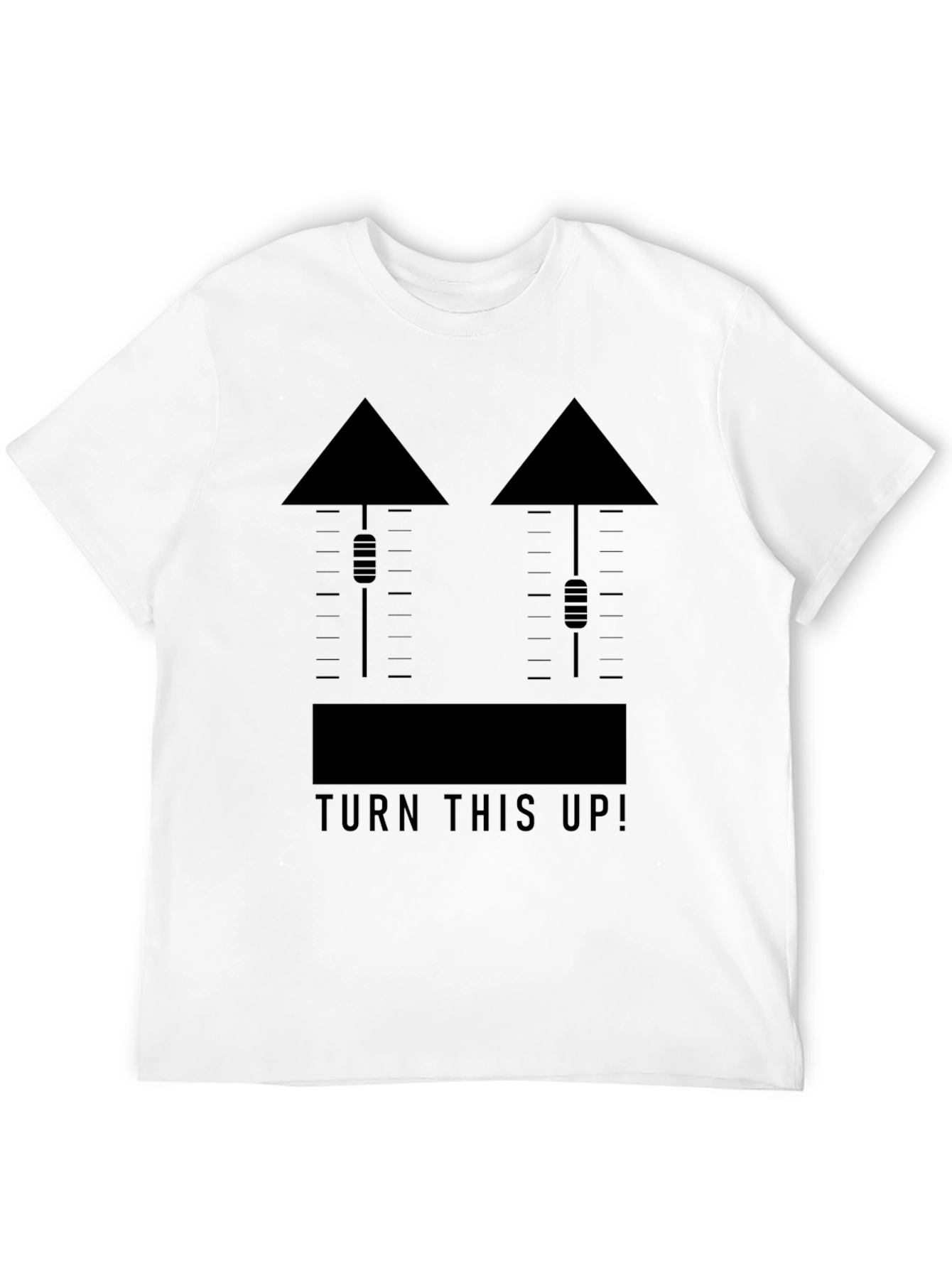 Black Turn This Up Graphic T-Shirt - Black Crew Neck Tee view 12