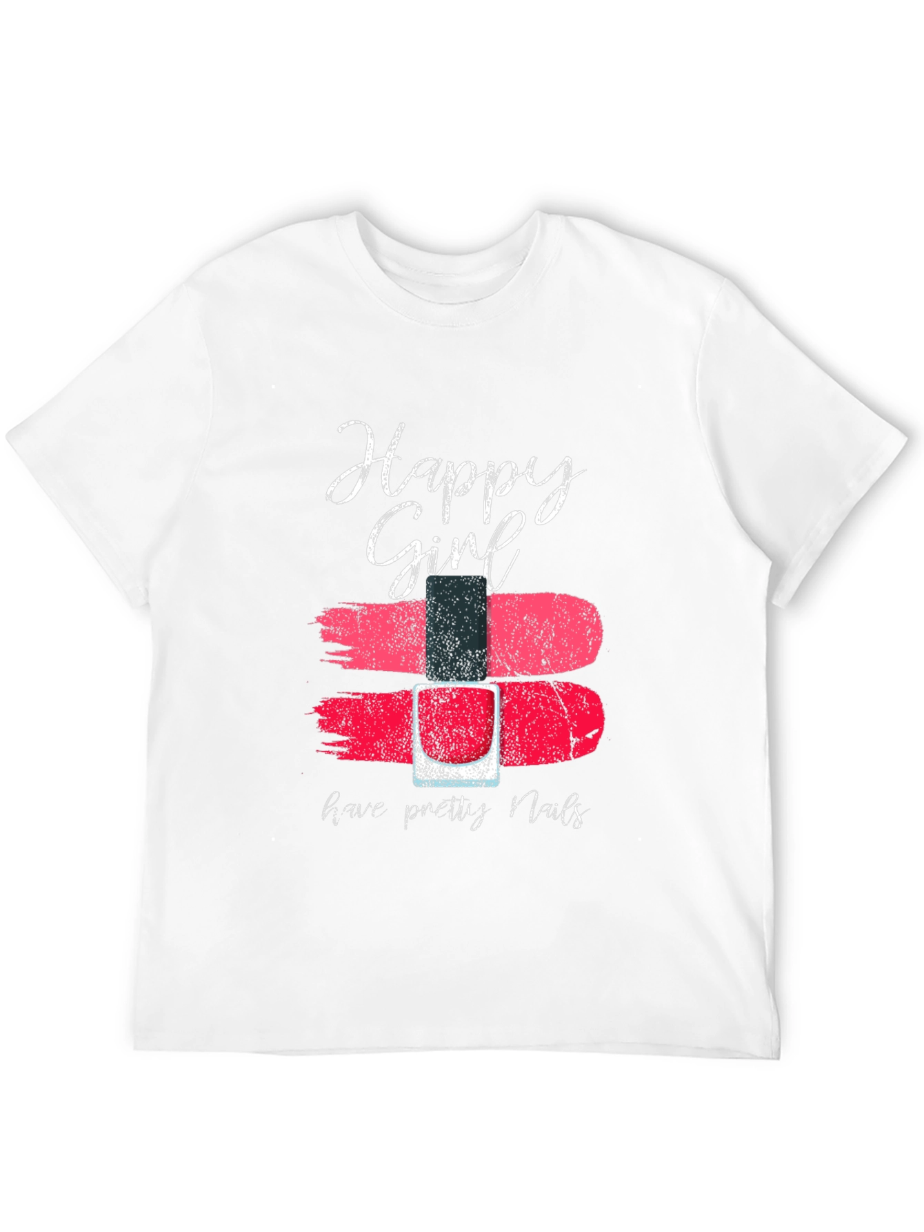 Black Happy Girl Nail Polish T-Shirt view 12