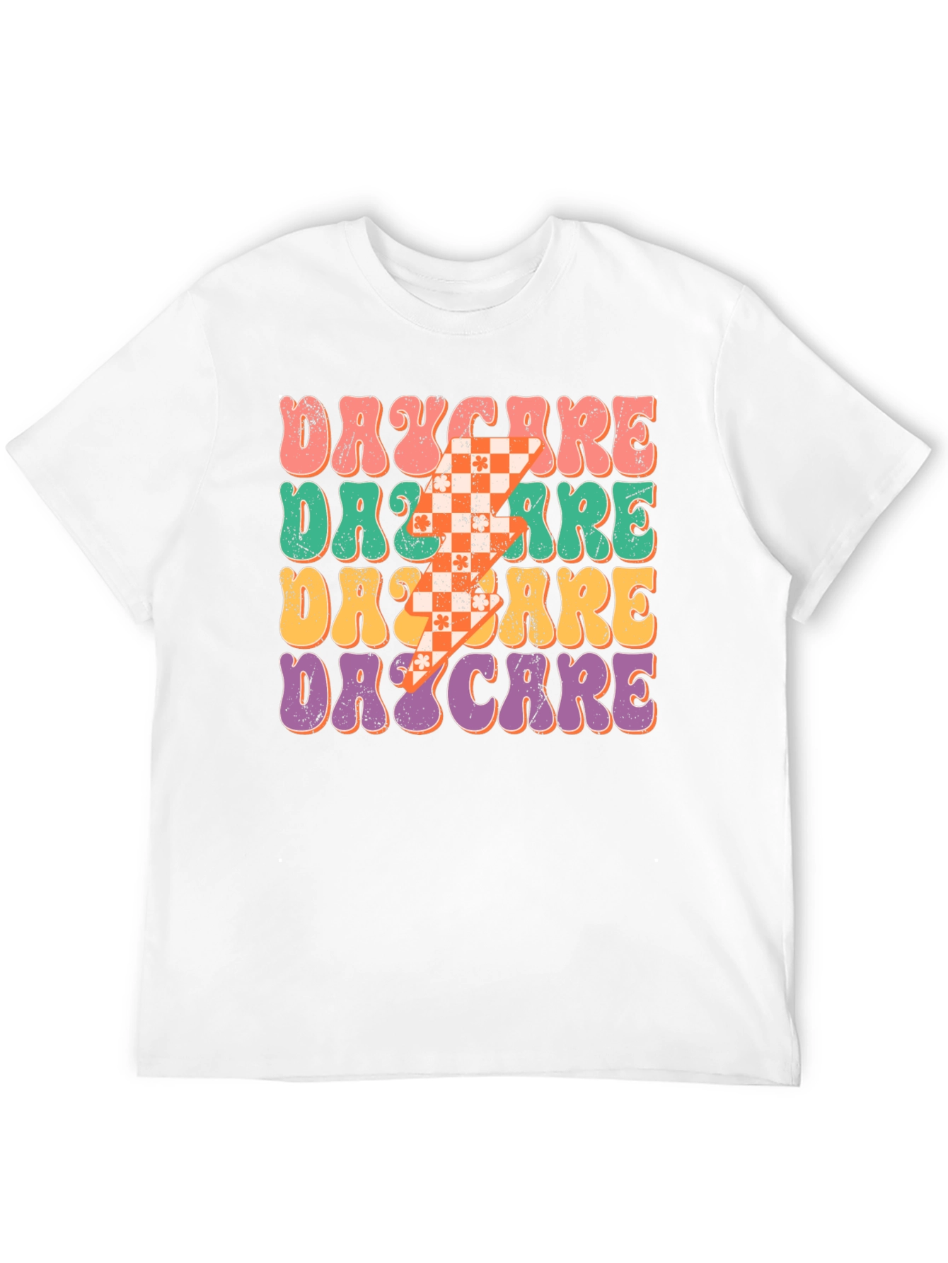 Black Retro Daycare Teacher T-Shirt view 12