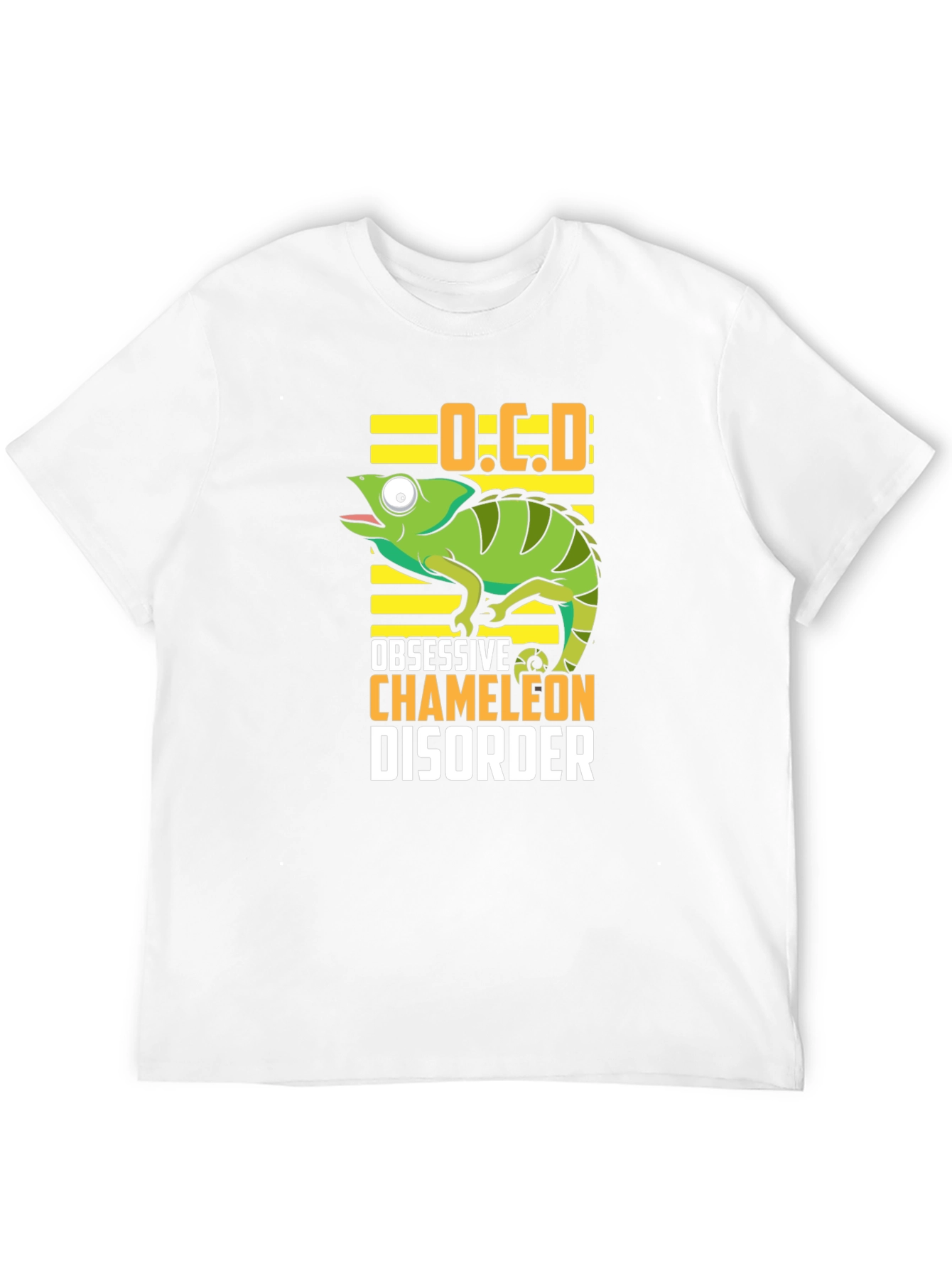 Black OCD Obsessive Chameleon Disorder T-Shirt view 12