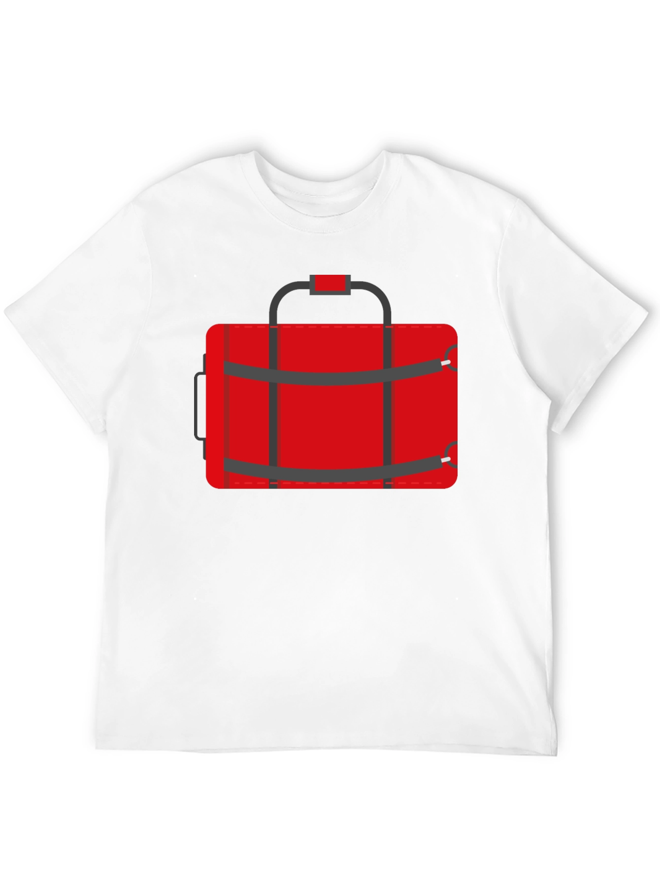 Black Red Duffle Bag Graphic T-Shirt - Casual Style view 12