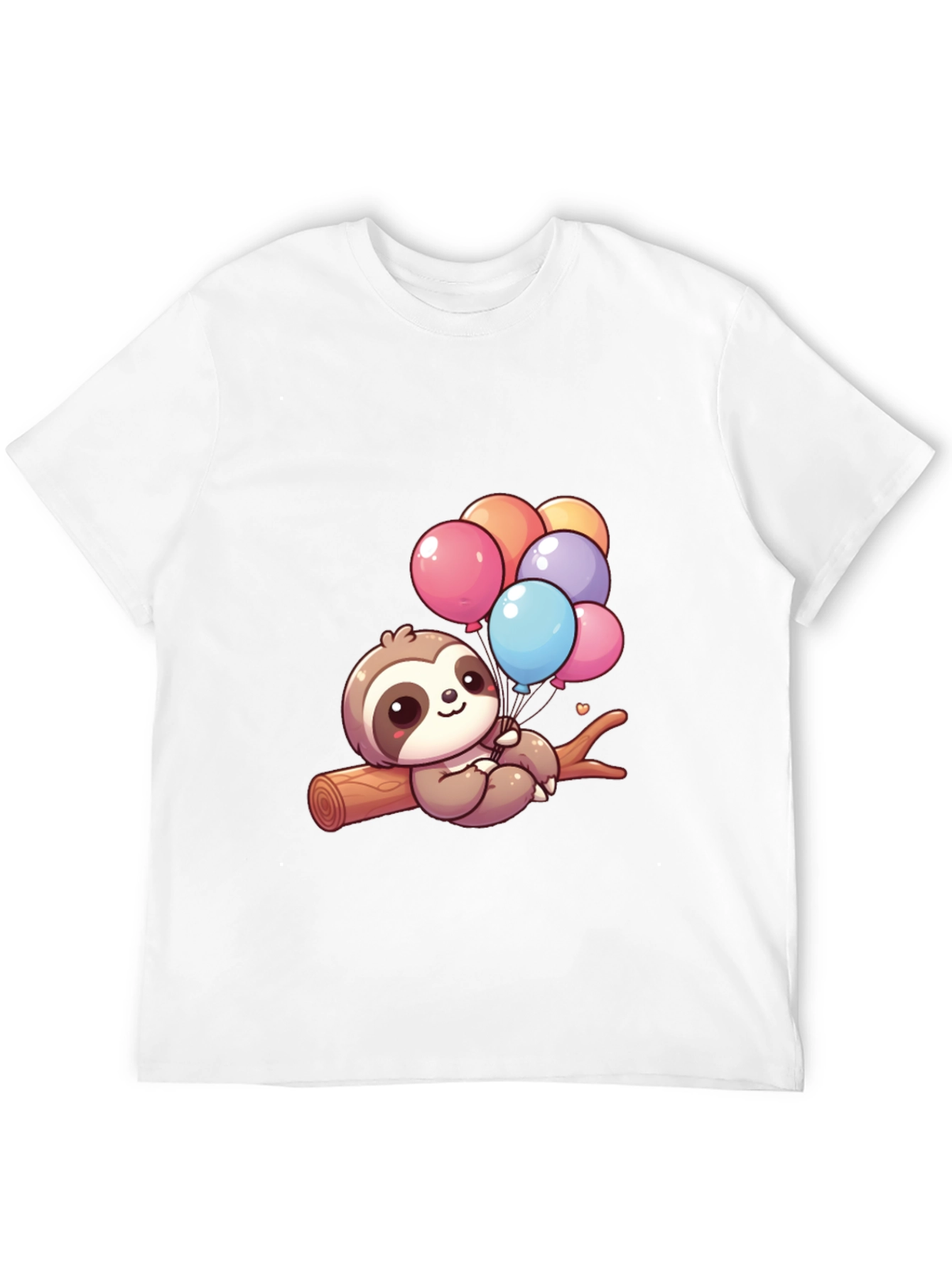 Black Sloth with Balloons Graphic Tee - Cute & Comfy! view 12