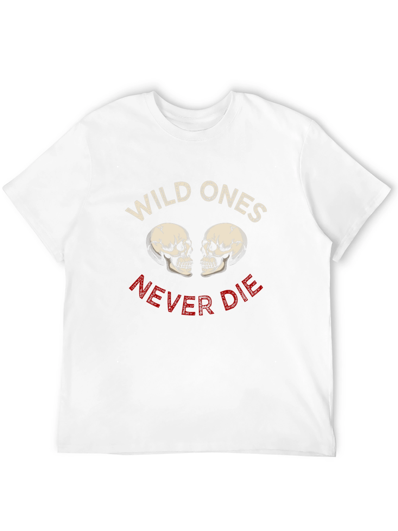 Black Wild Ones Never Die Skull Graphic Tee view 12