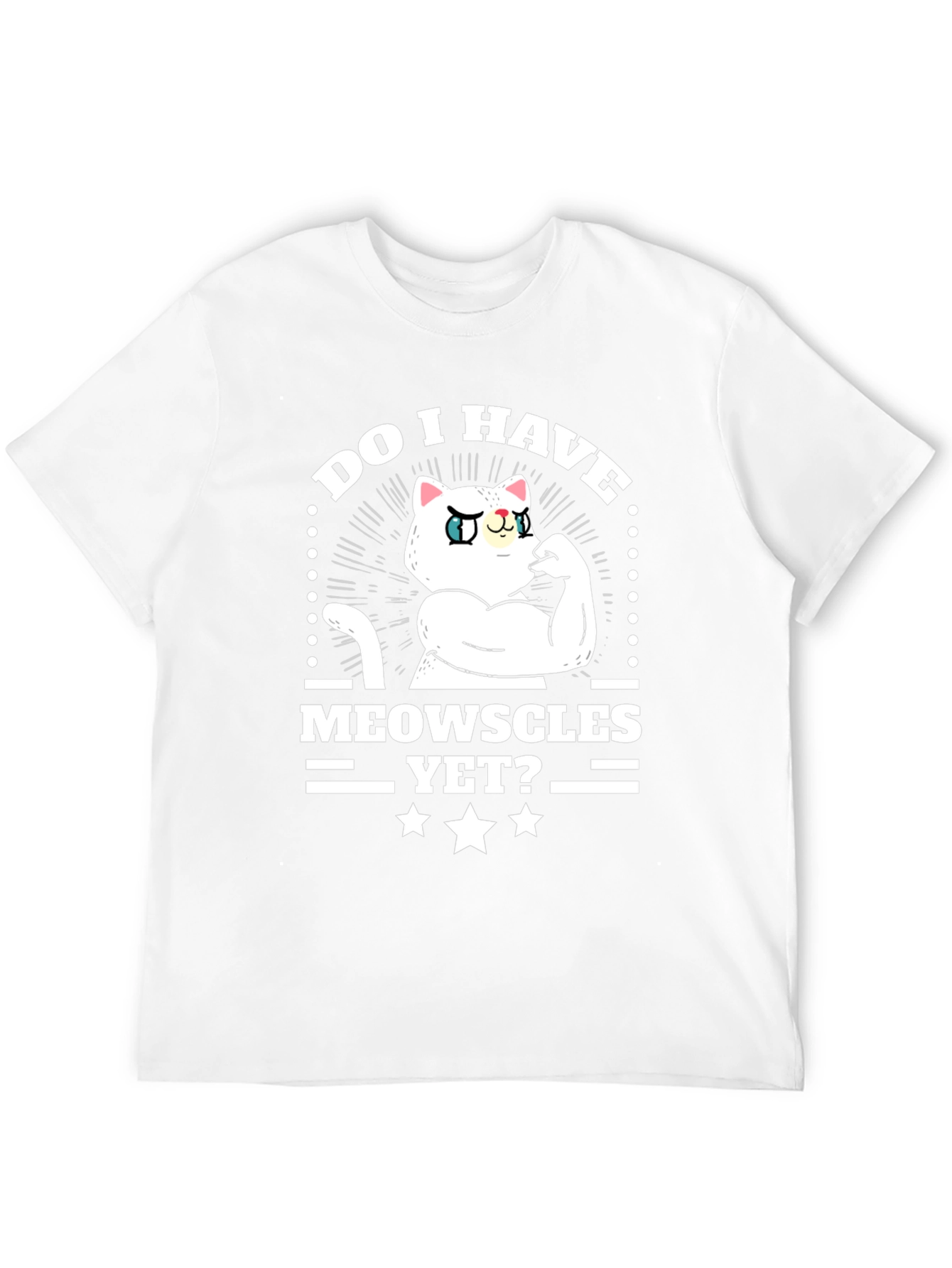 Black Funny Cat Muscles T-Shirt - Do I Have Meowscles Yet? view 12