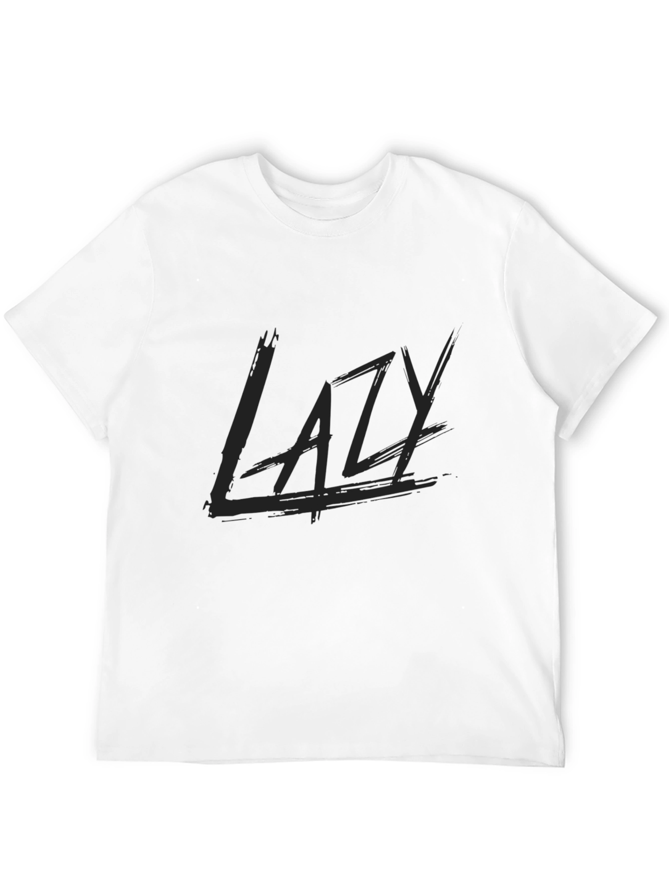 Black Lazy Graphic Print Black T-Shirt view 12