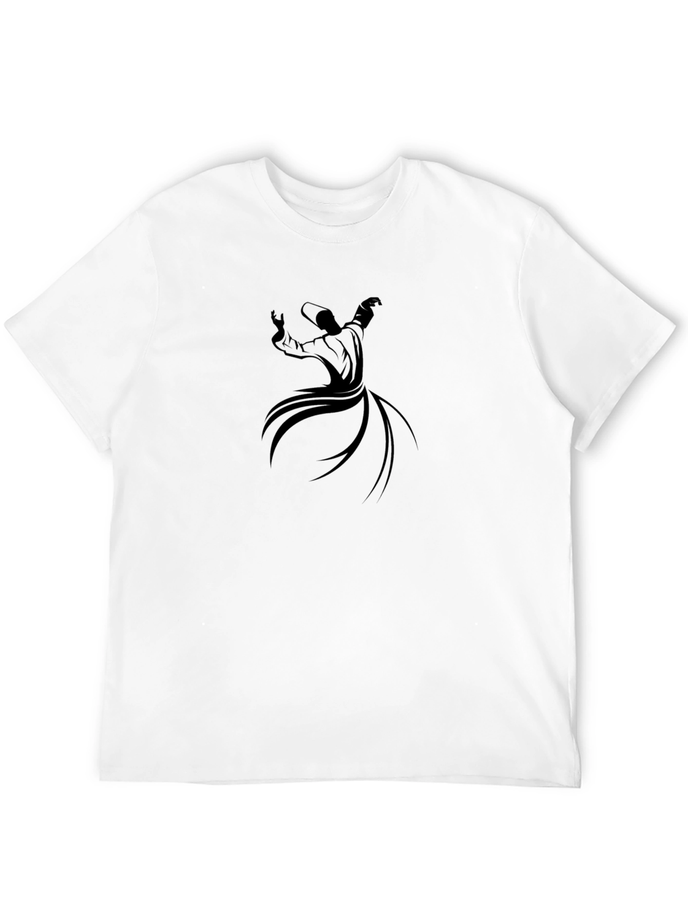 Black Whirling Dervish Graphic Tee - Unique Black T-Shirt view 12
