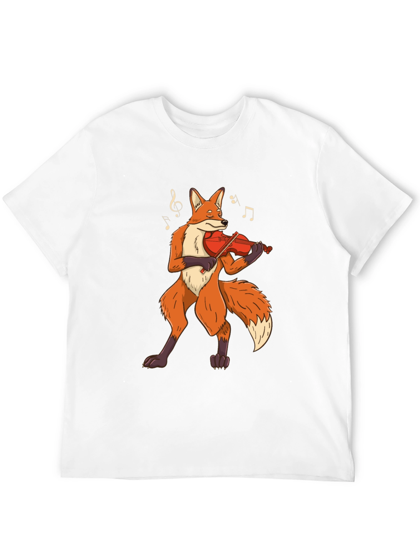 Black Fox Violinist Graphic Tee - Musical Animal Shirt view 12