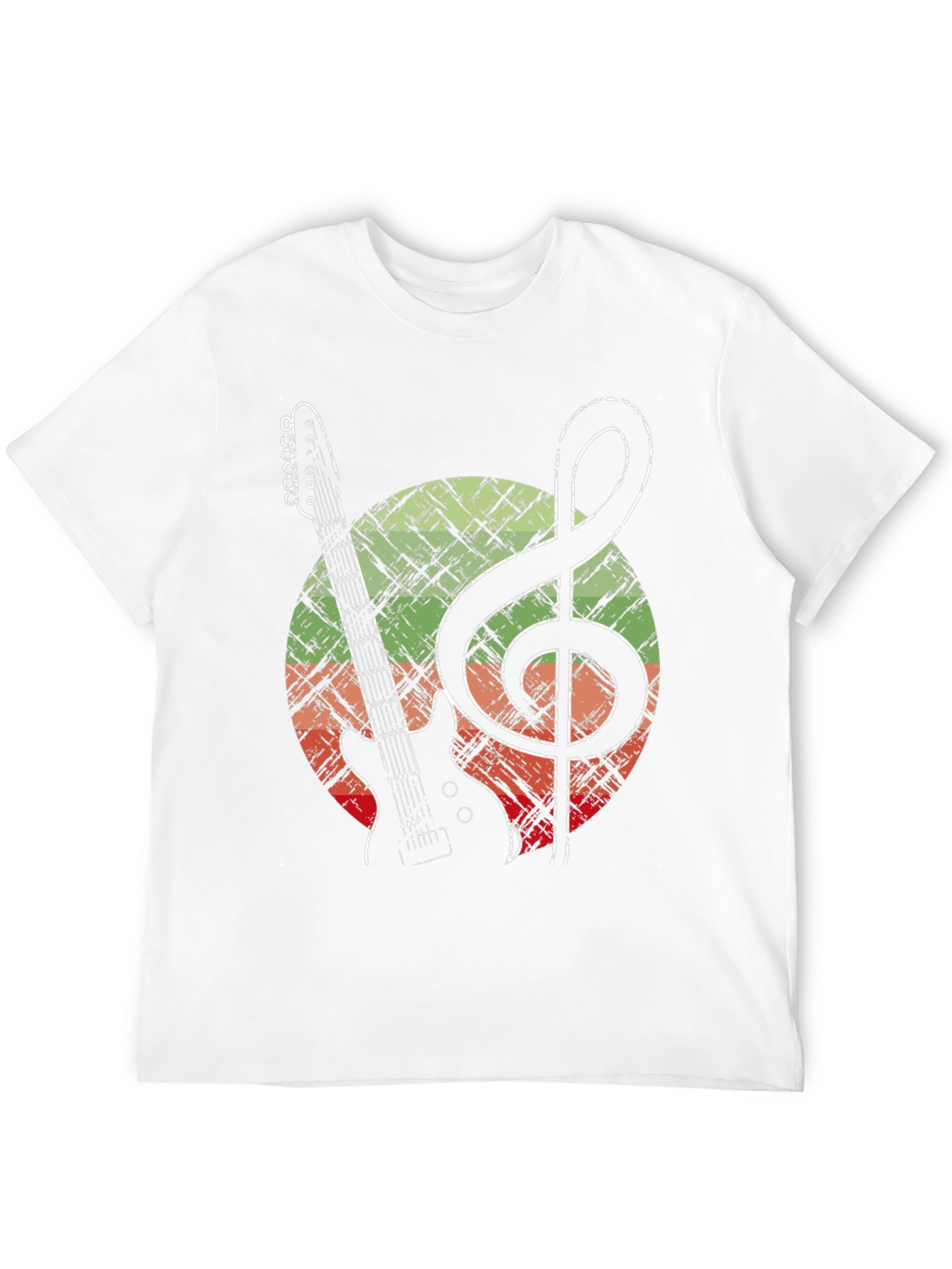 Black Guitar & Treble Clef Graphic Tee - Music Lover Shirt view 12