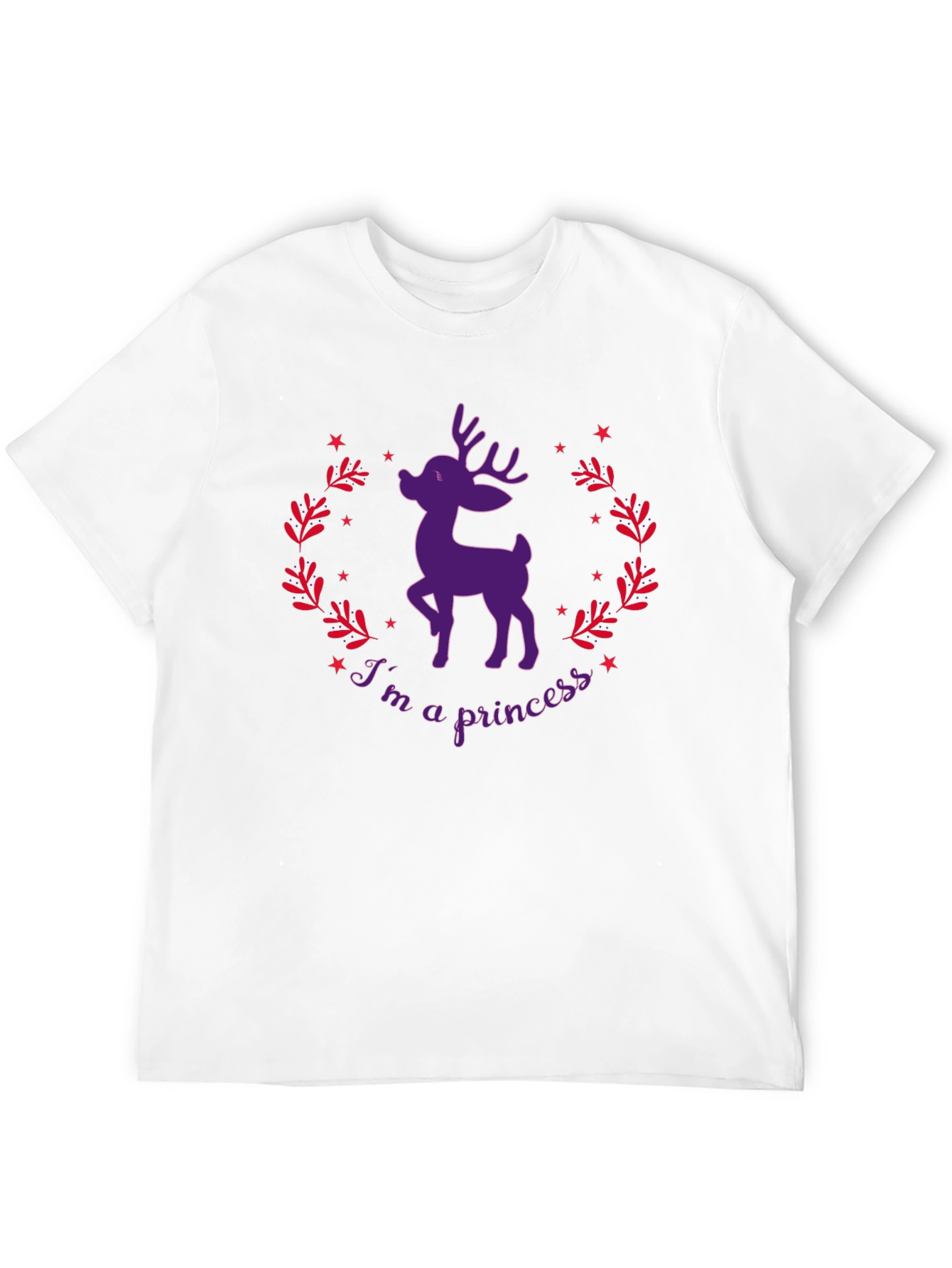Black I'm a Princess Deer Graphic T-Shirt view 12