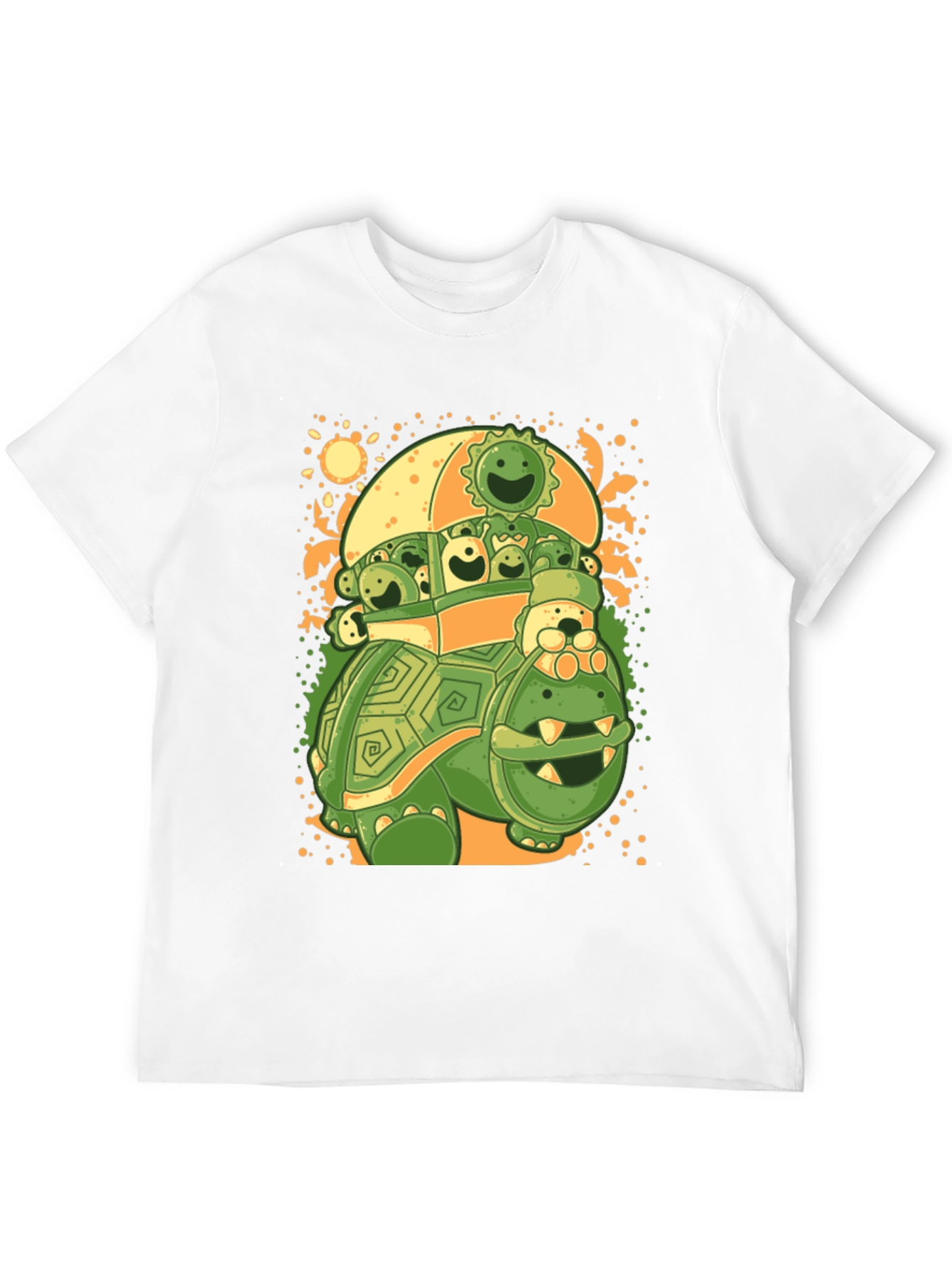 Black Turtle with Friends Graphic T-Shirt view 12