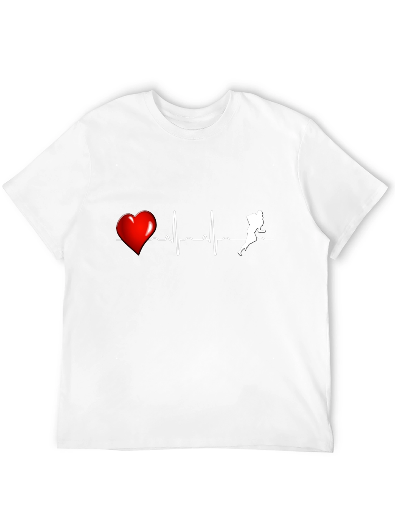 Black Football Heartbeat T-Shirt view 12
