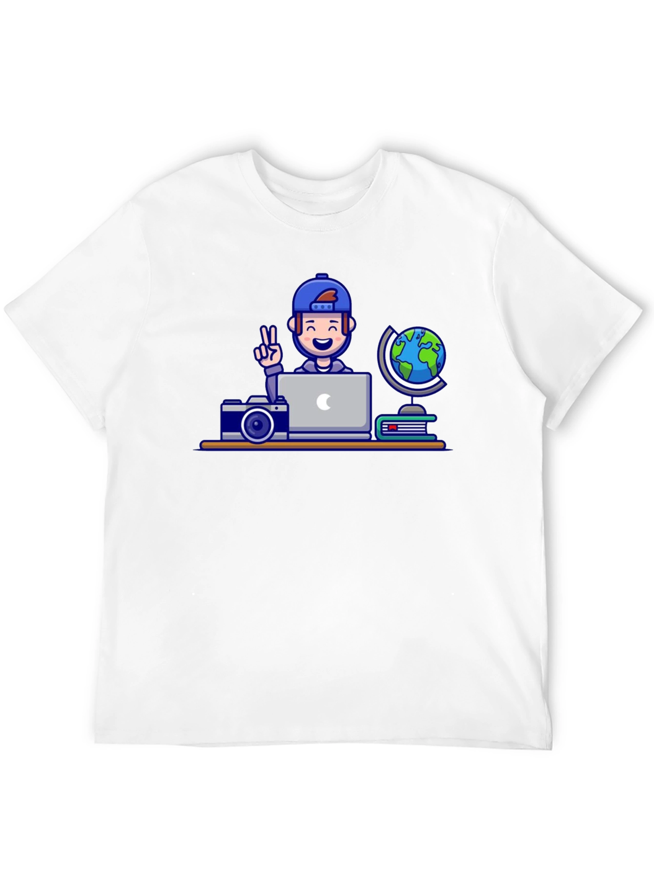 Cartoon Traveler Graphic T-Shirt - 12
