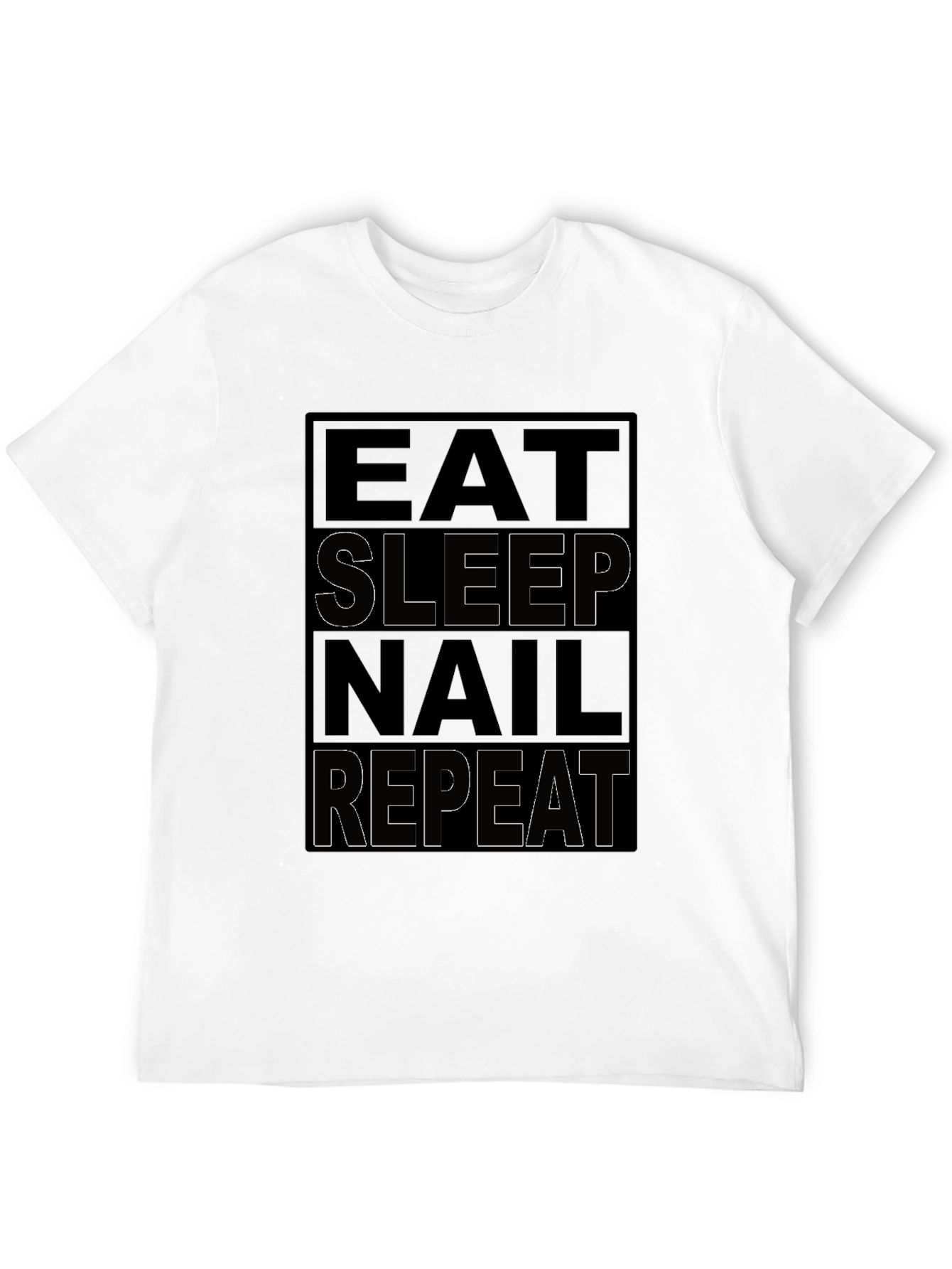 Black Eat Sleep Nail Repeat Black T-Shirt view 12