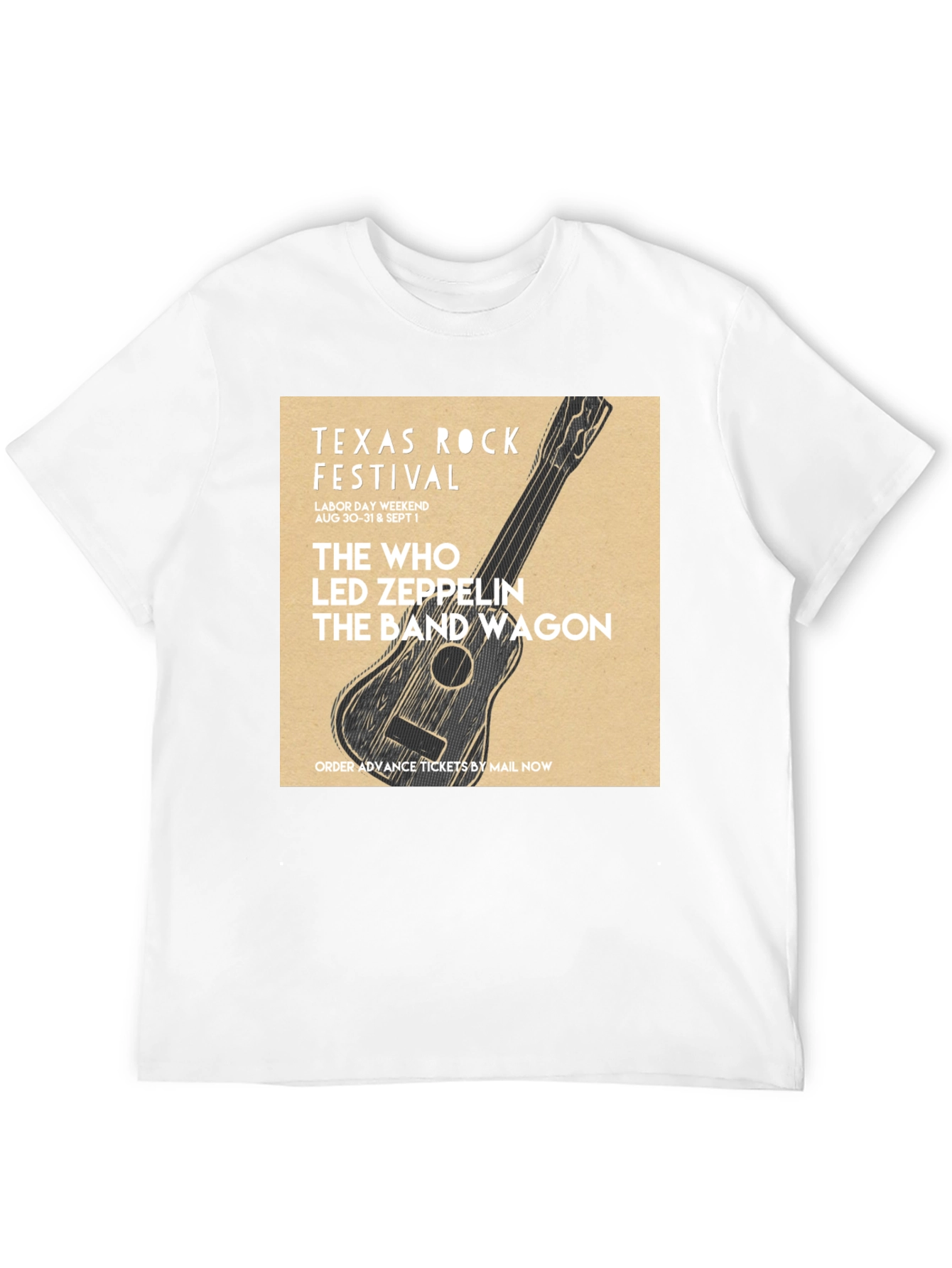 Black Texas Rock Festival T-Shirt: The Who, Led Zeppelin, Band Wagon view 12