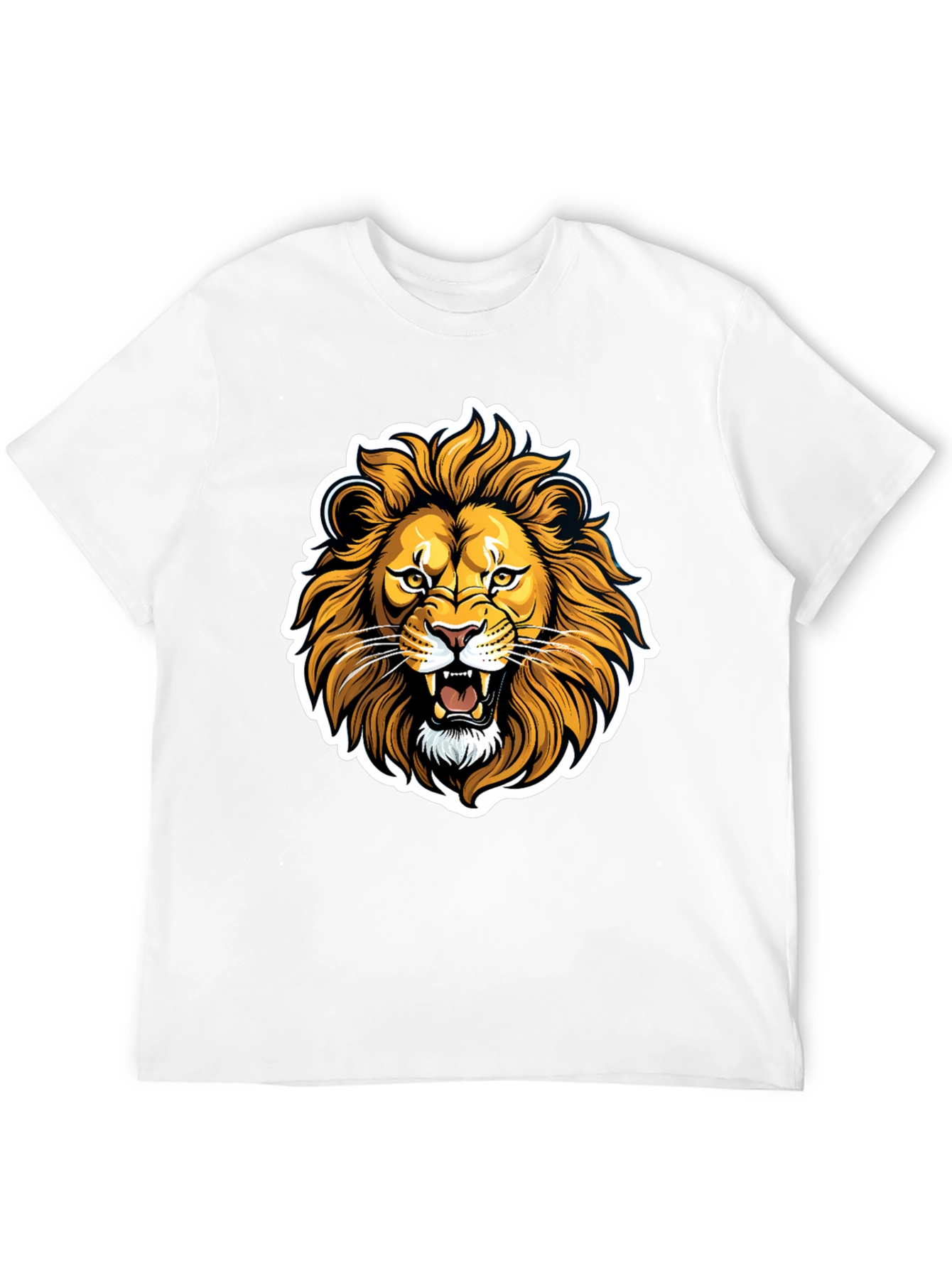 Black Lion Graphic Black T-Shirt - Fierce Animal Design view 12