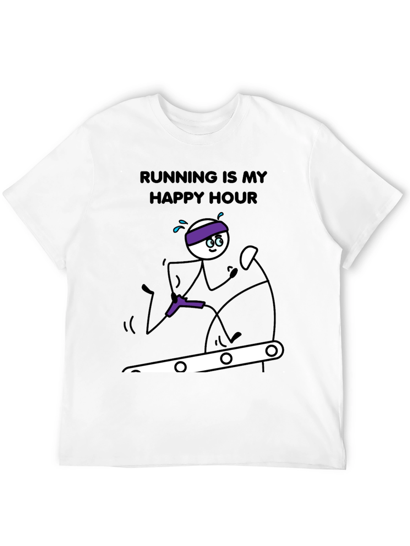 Black Running is My Happy Hour T-Shirt view 12