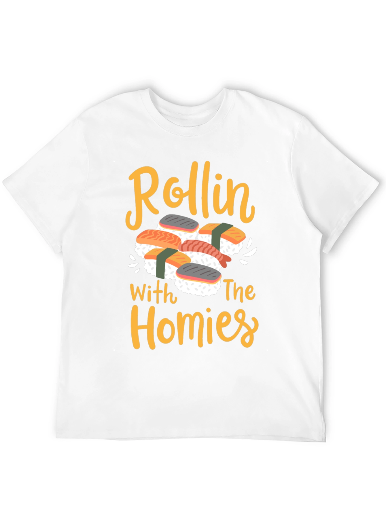Black Rollin' With The Homies Sushi Graphic Tee view 12