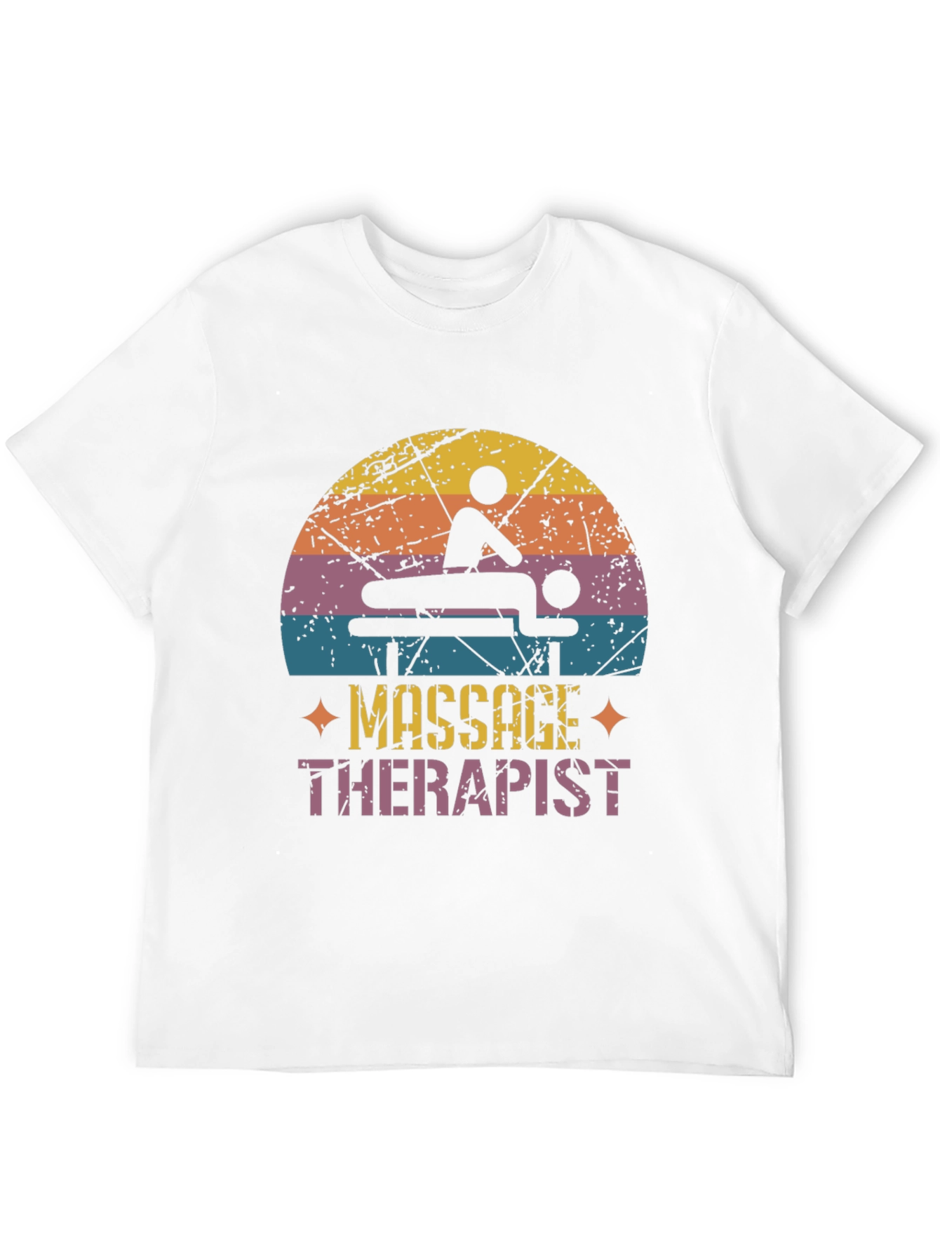 Black Massage Therapist Retro T-Shirt view 12
