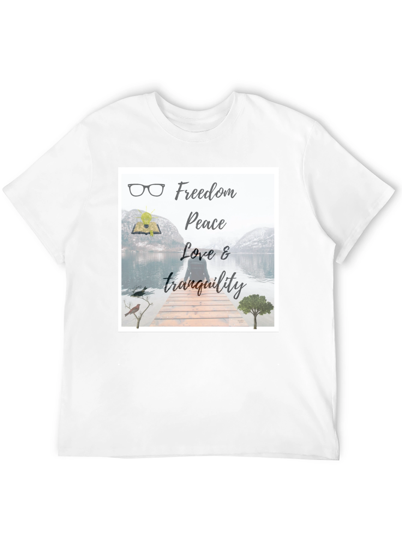 Black Freedom & Peace T-Shirt: Nature Inspired Design view 12