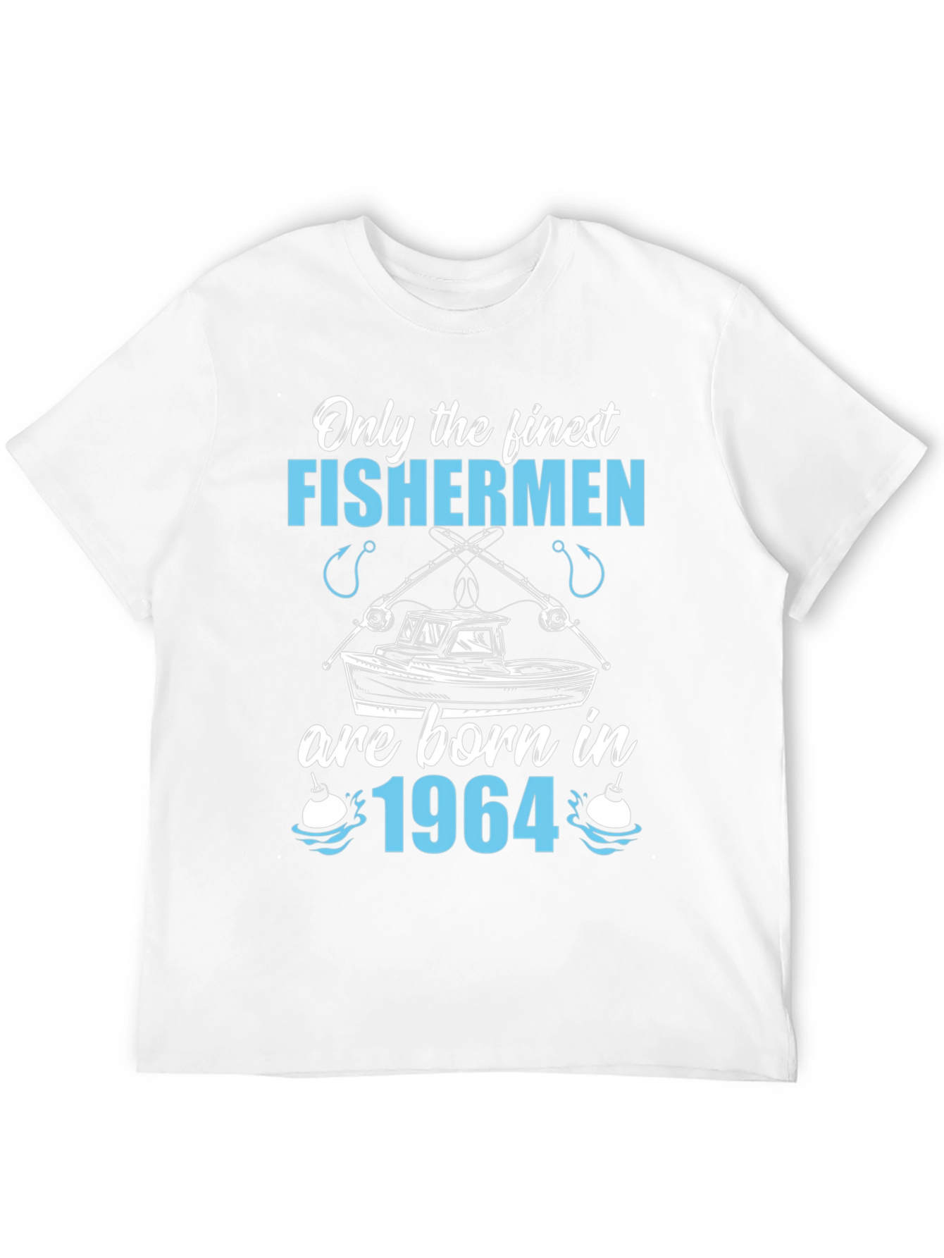 Black Finest Fishermen Born in 1964 T-Shirt view 12