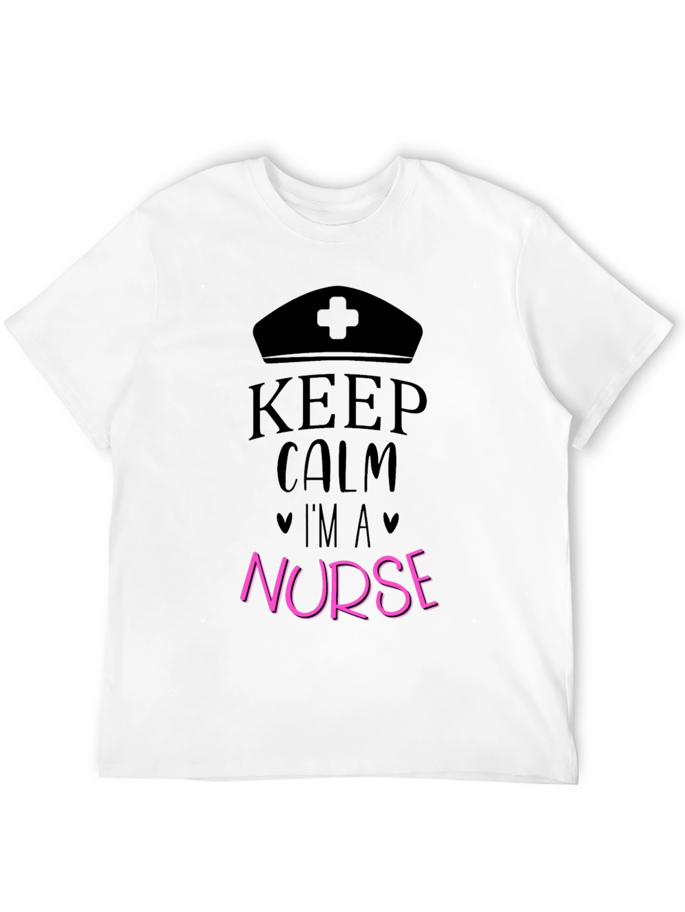 Black Keep Calm I'm A Nurse Black T-Shirt view 12