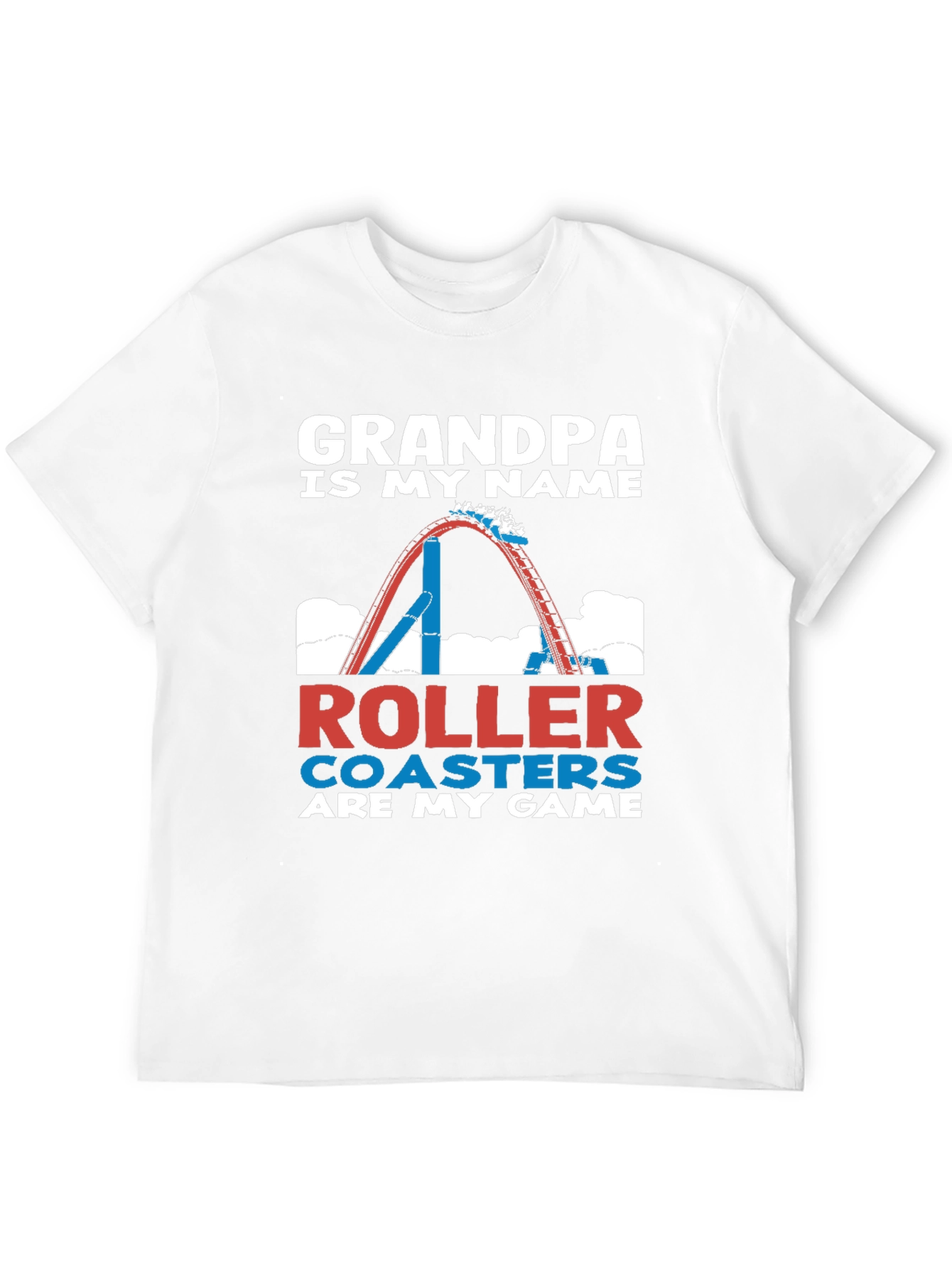 Black Grandpa Roller Coaster Game T-Shirt view 12