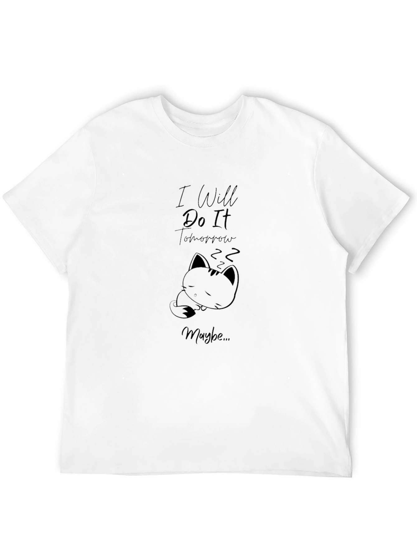 Black Relaxed Fit Graphic Tee - I'll Do It Tomorrow view 12