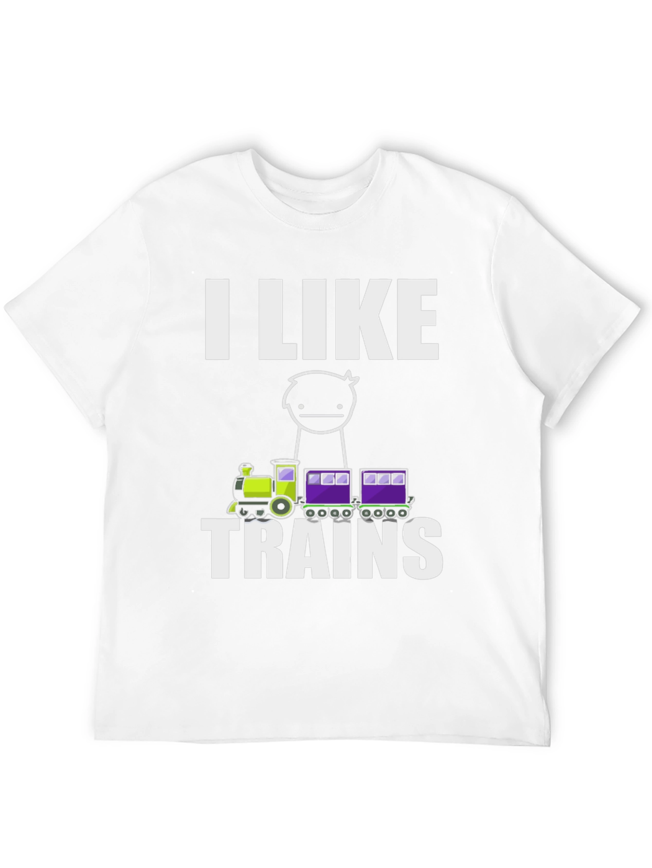 Black I Like Trains Funny Meme T-Shirt view 12