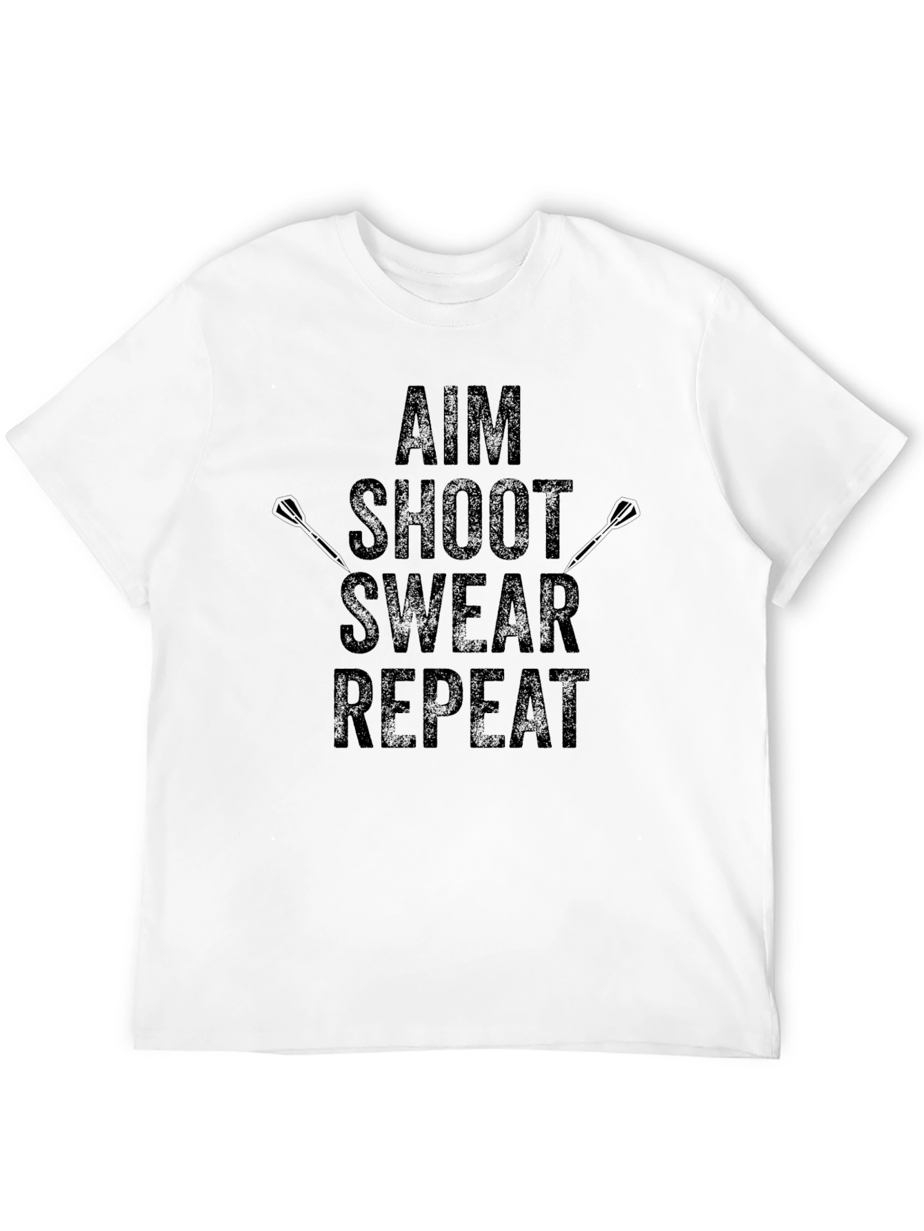 Black Aim Shoot Swear Repeat - Men's Graphic T-Shirt view 12