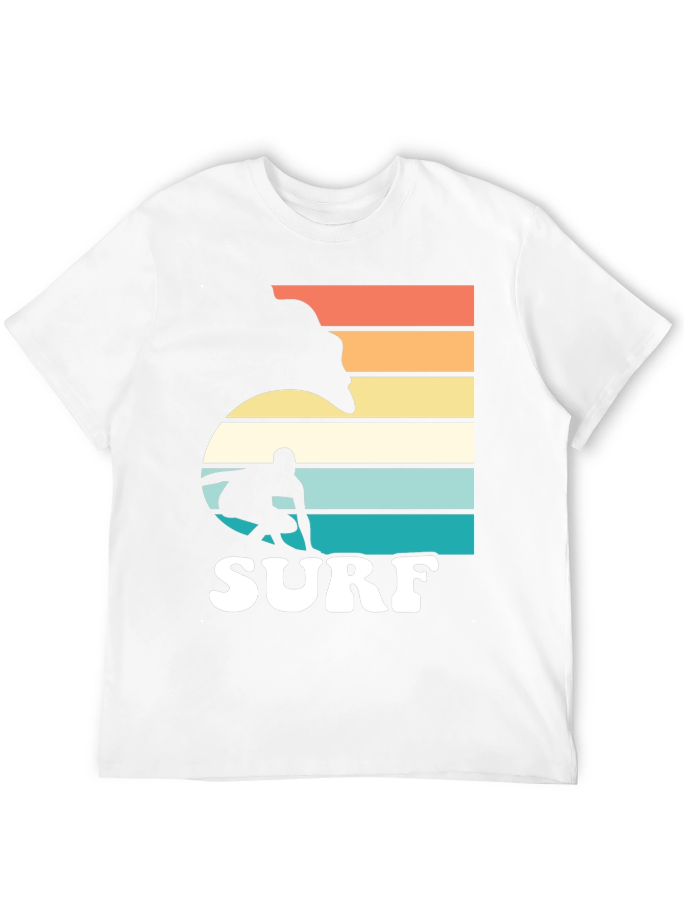 Black Retro Surf Graphic T-Shirt - Surfer Silhouette view 12