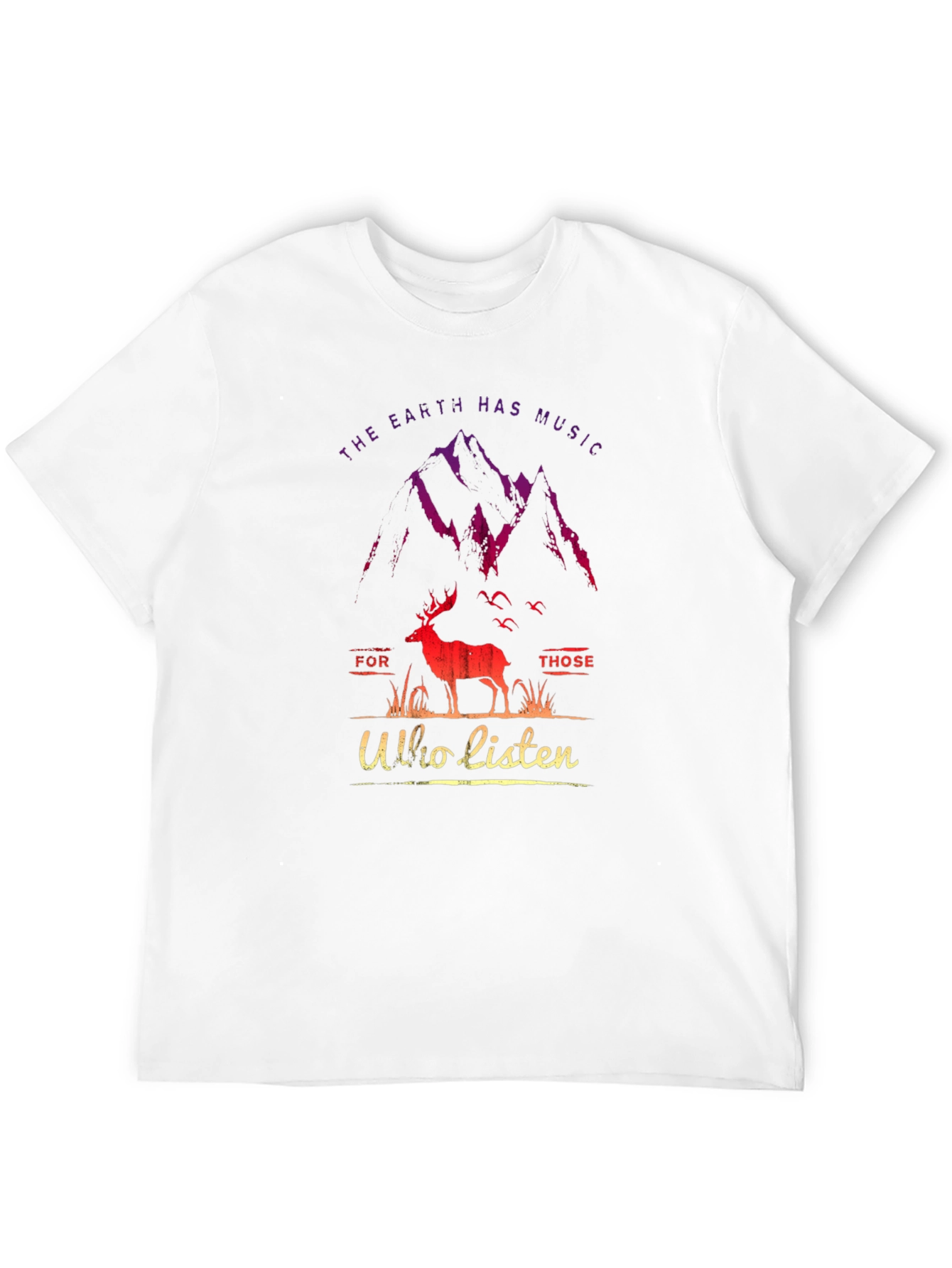 Black Earth Music Deer Graphic T-Shirt - Listen to Nature view 12