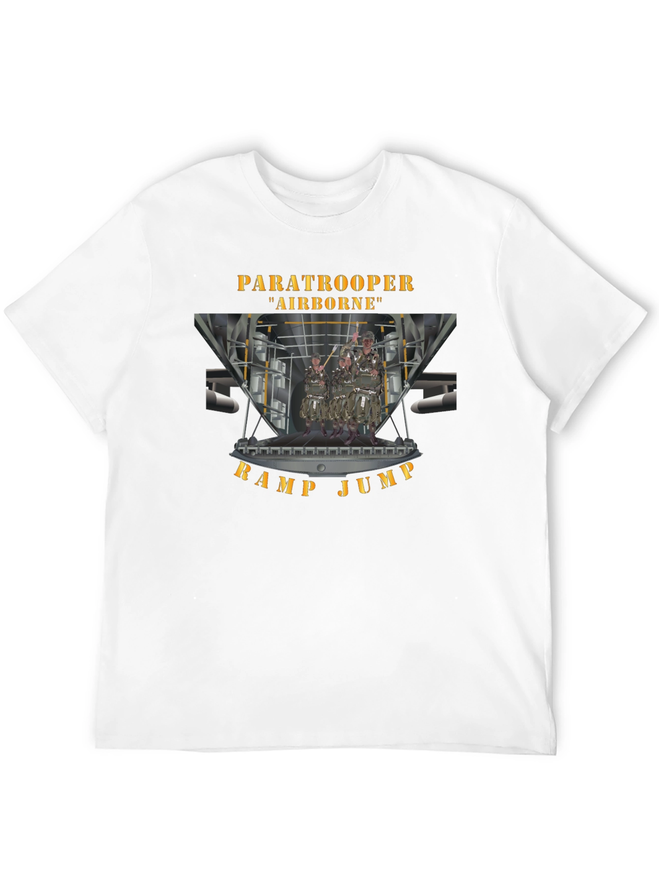 Black Airborne Paratrooper Ramp Jump T-Shirt view 12