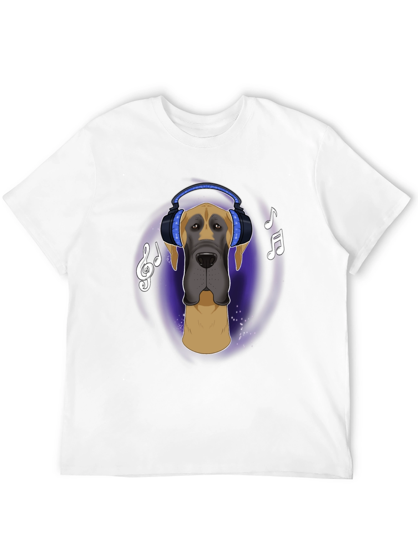 Black Dog with Headphones T-Shirt - Music Lover Tee view 12