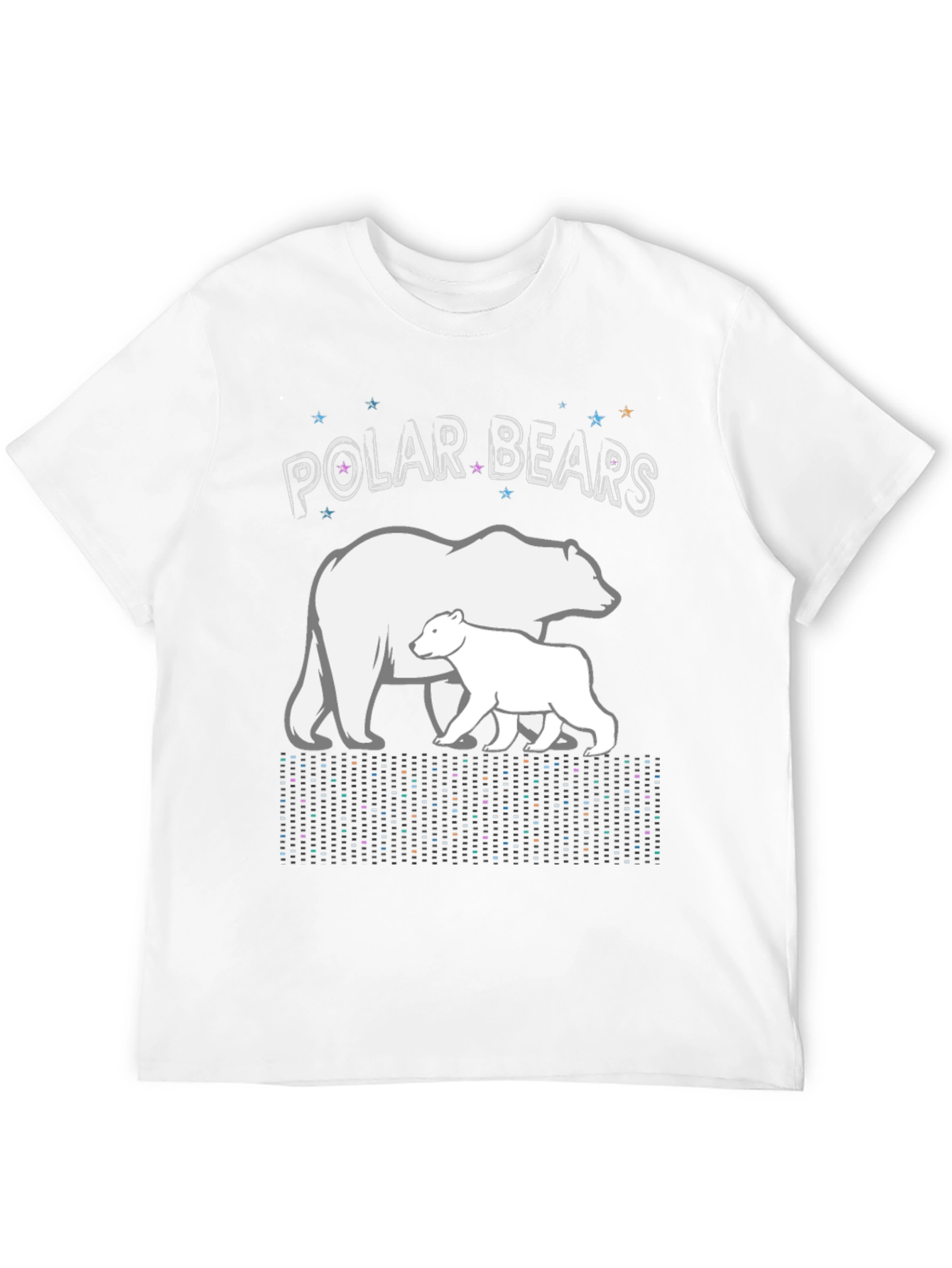Black Polar Bears Graphic Print Black T-Shirt view 12