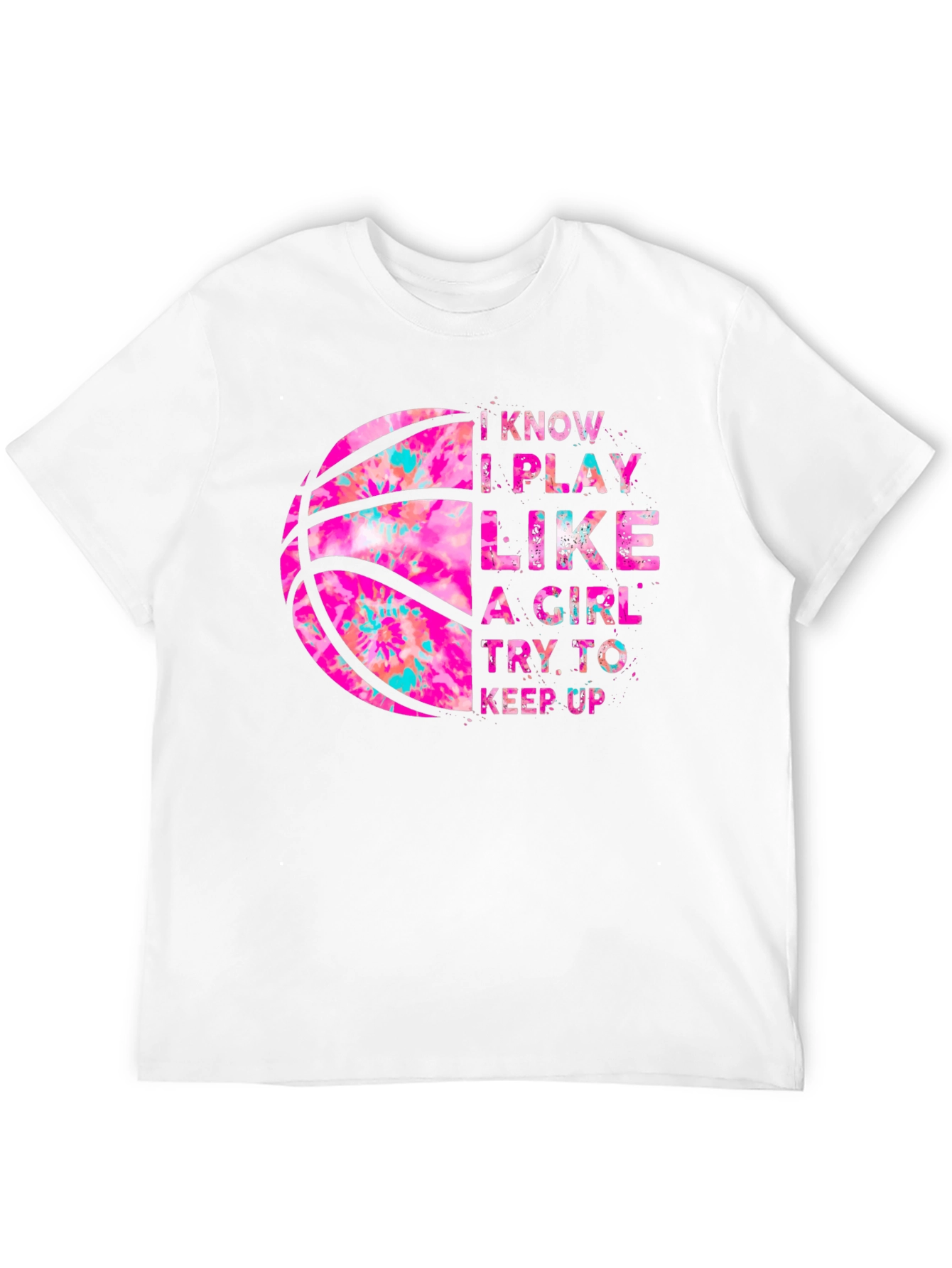 Black I Play Like a Girl Basketball T-Shirt view 12
