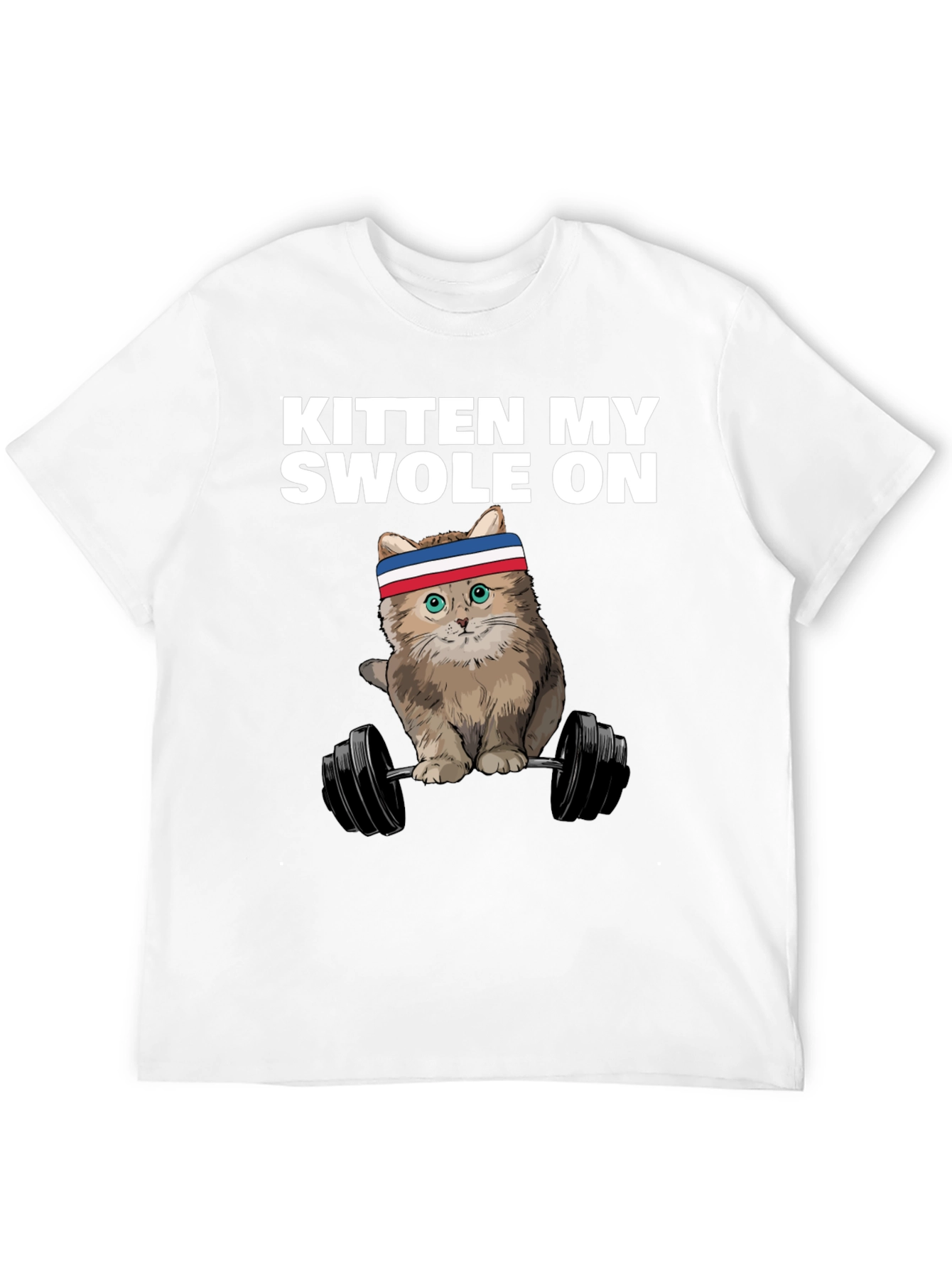 Black Kitten My Swole On T-Shirt - Weightlifting Cat view 12