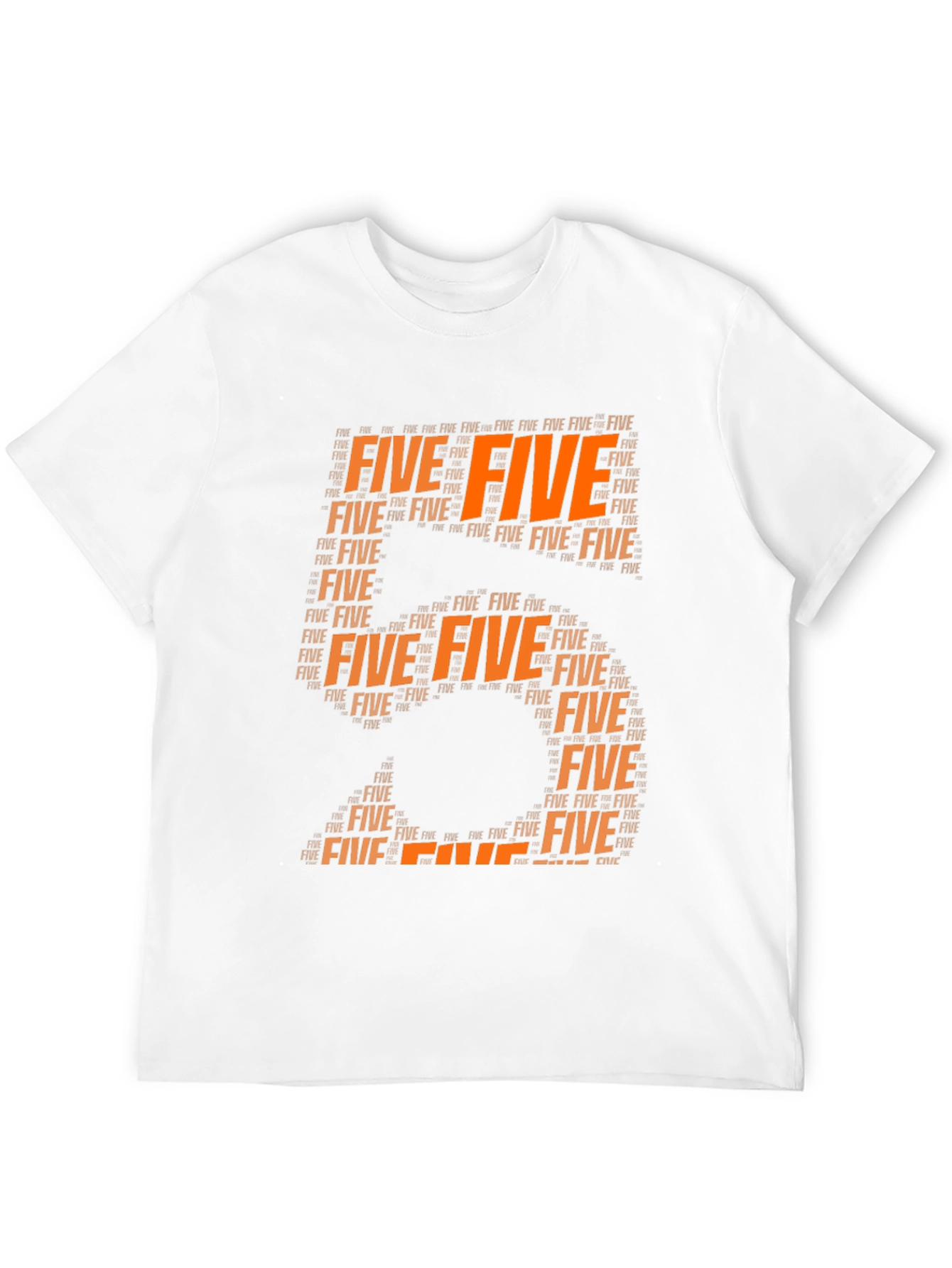 Black Five Typography Graphic Tee - Stylish Number T-Shirt view 12